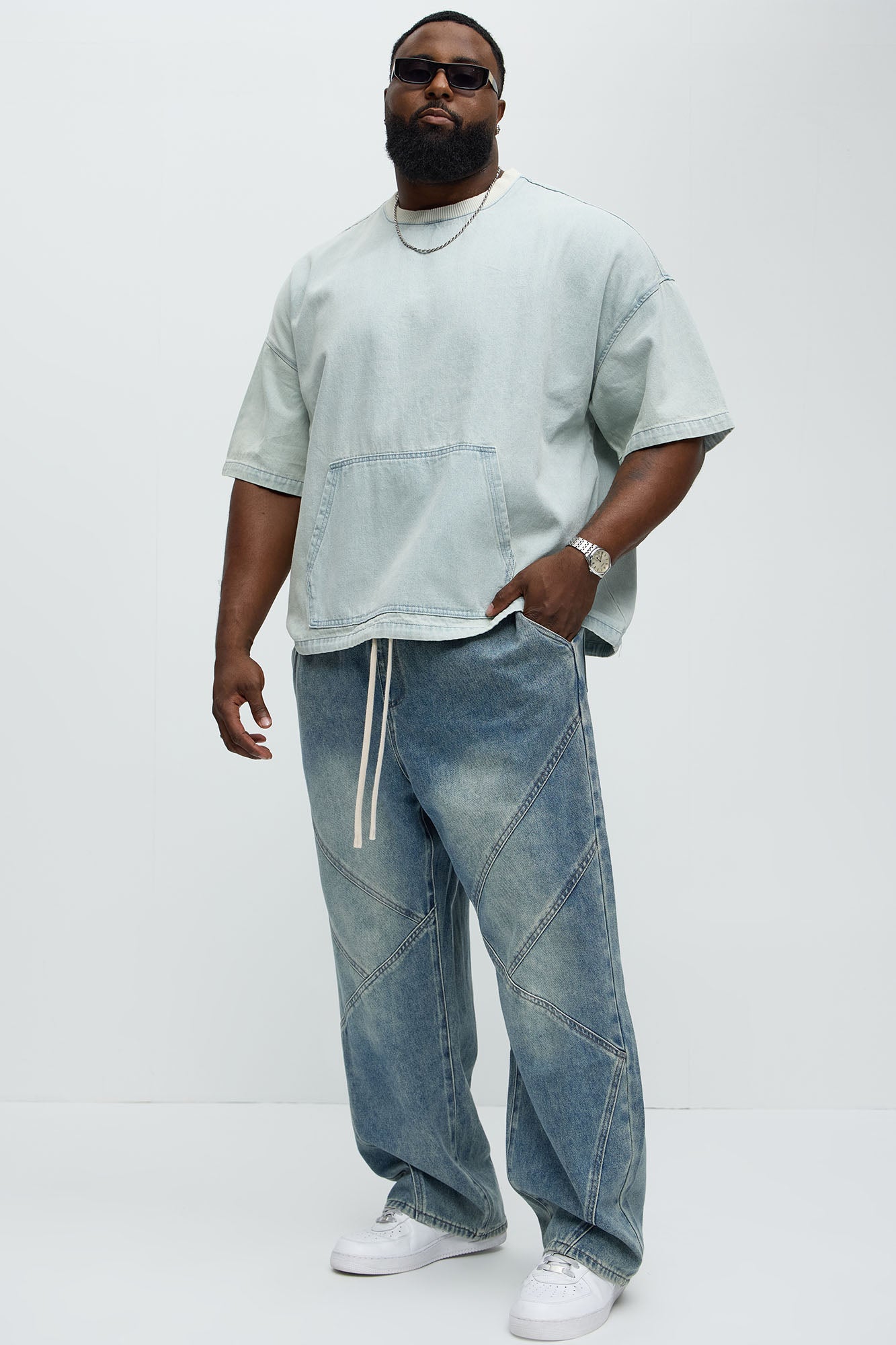 Be Chillin Baggy Jeans - Light Blue Wash