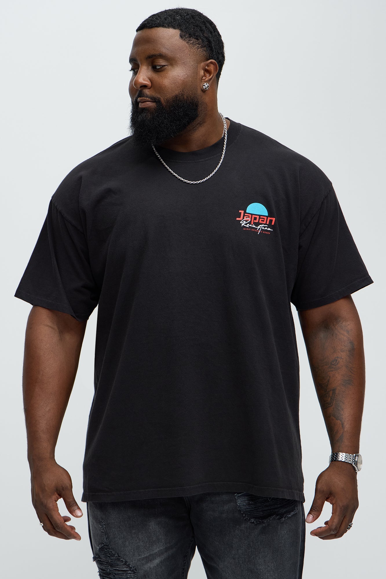 Japan Racing Team Oversized Short Sleeve Tee - Black