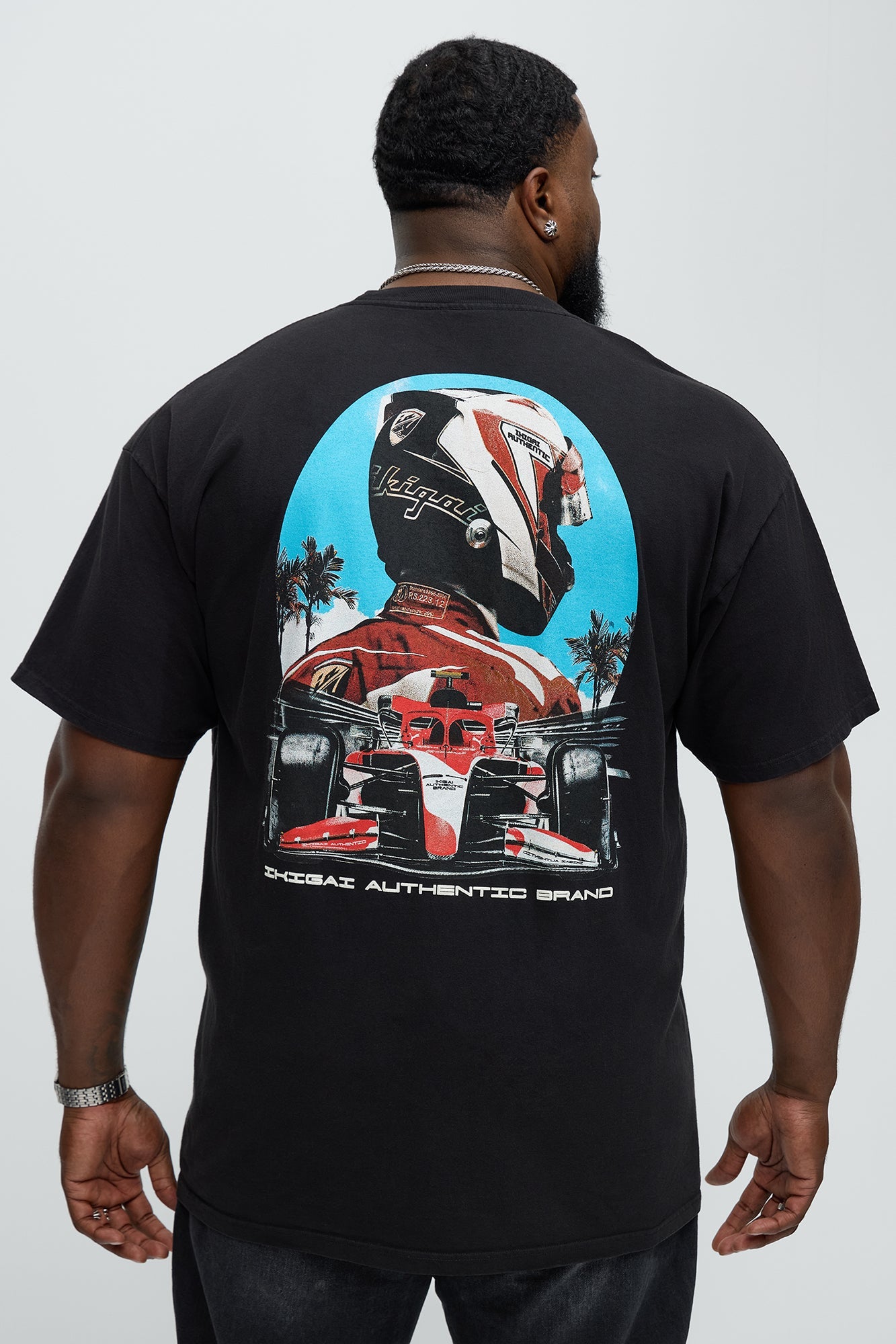 Japan Racing Team Oversized Short Sleeve Tee - Black