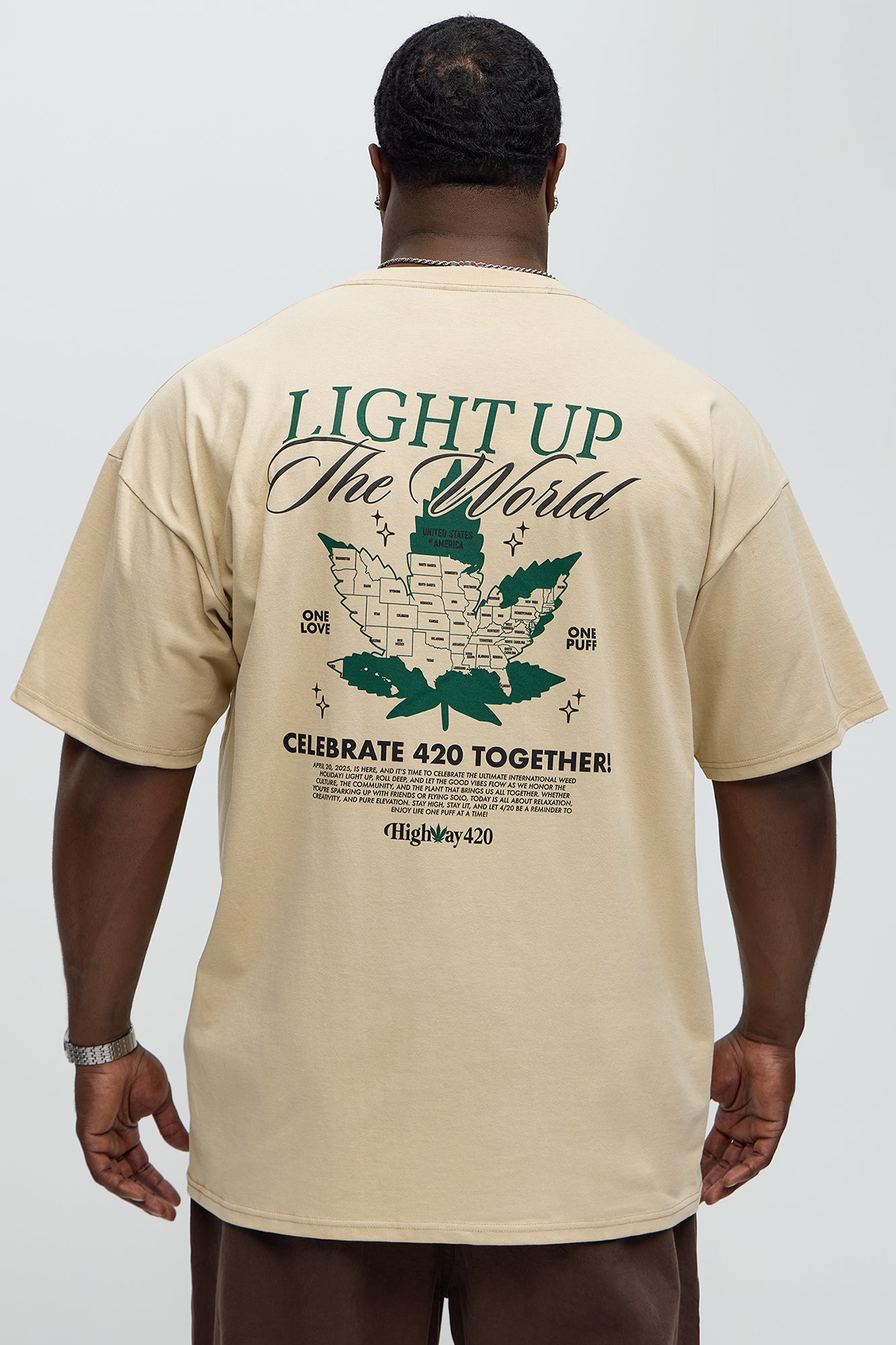 Light Up The World Oversized Short Sleeve Tee - Sand