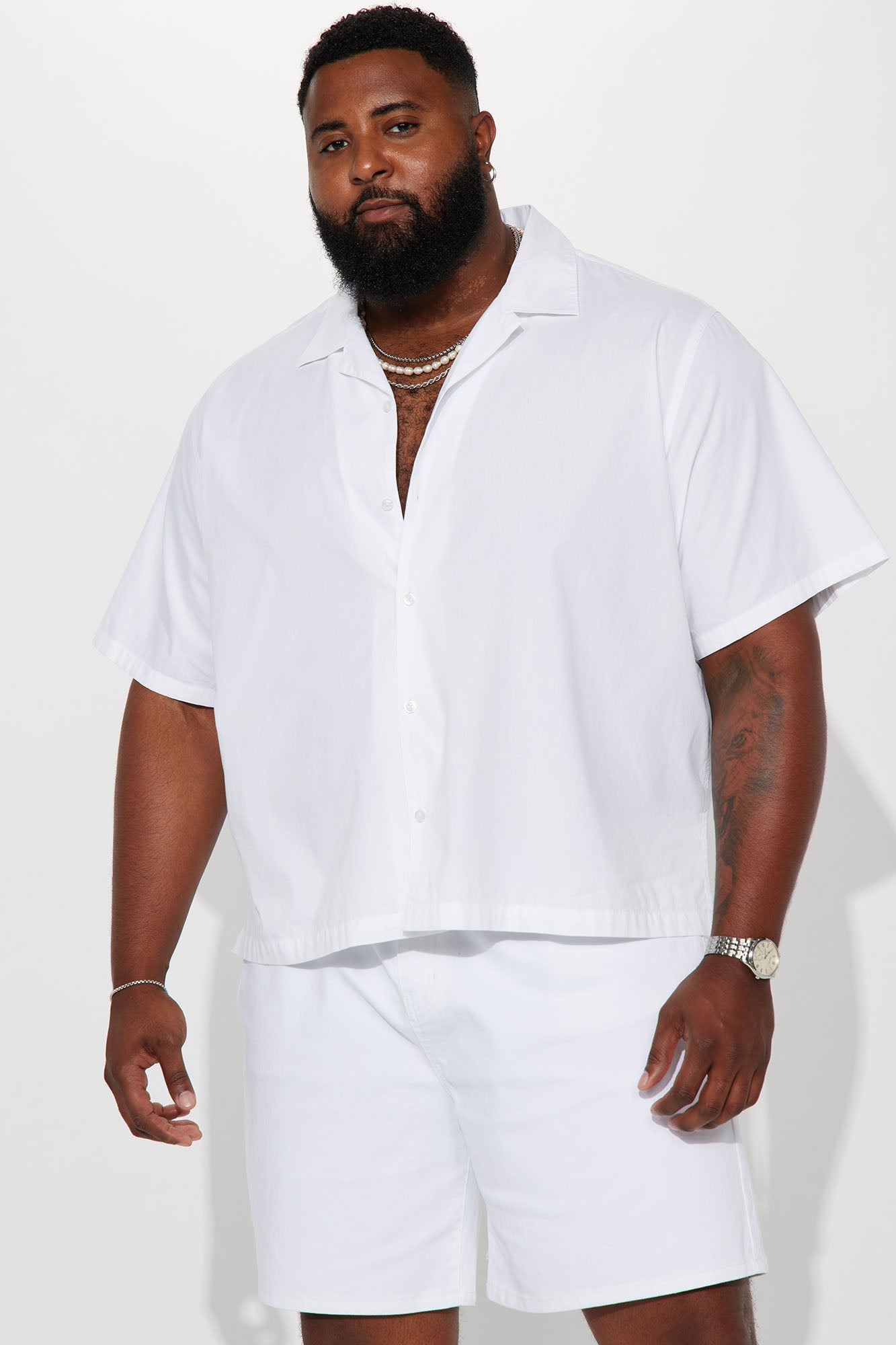 Ryland Relaxed Cotton Short Sleeve Cuban Shirt - White