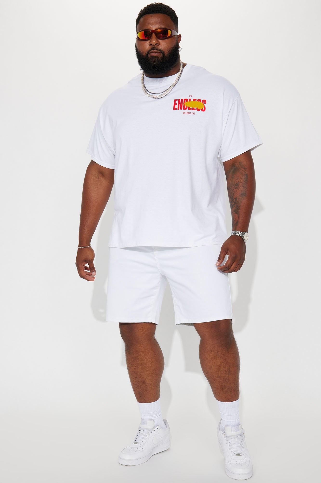 Cornell Slim Denim Shorts - White