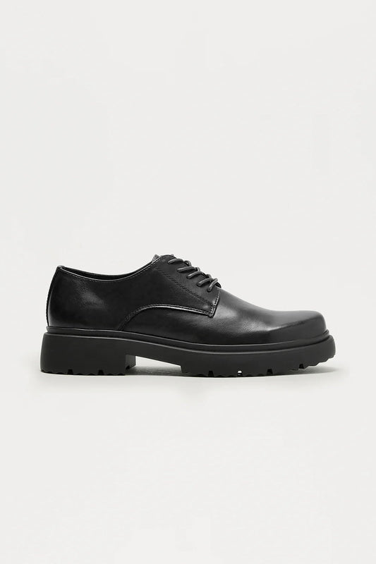 Chunky Lace Up Shoes - Black