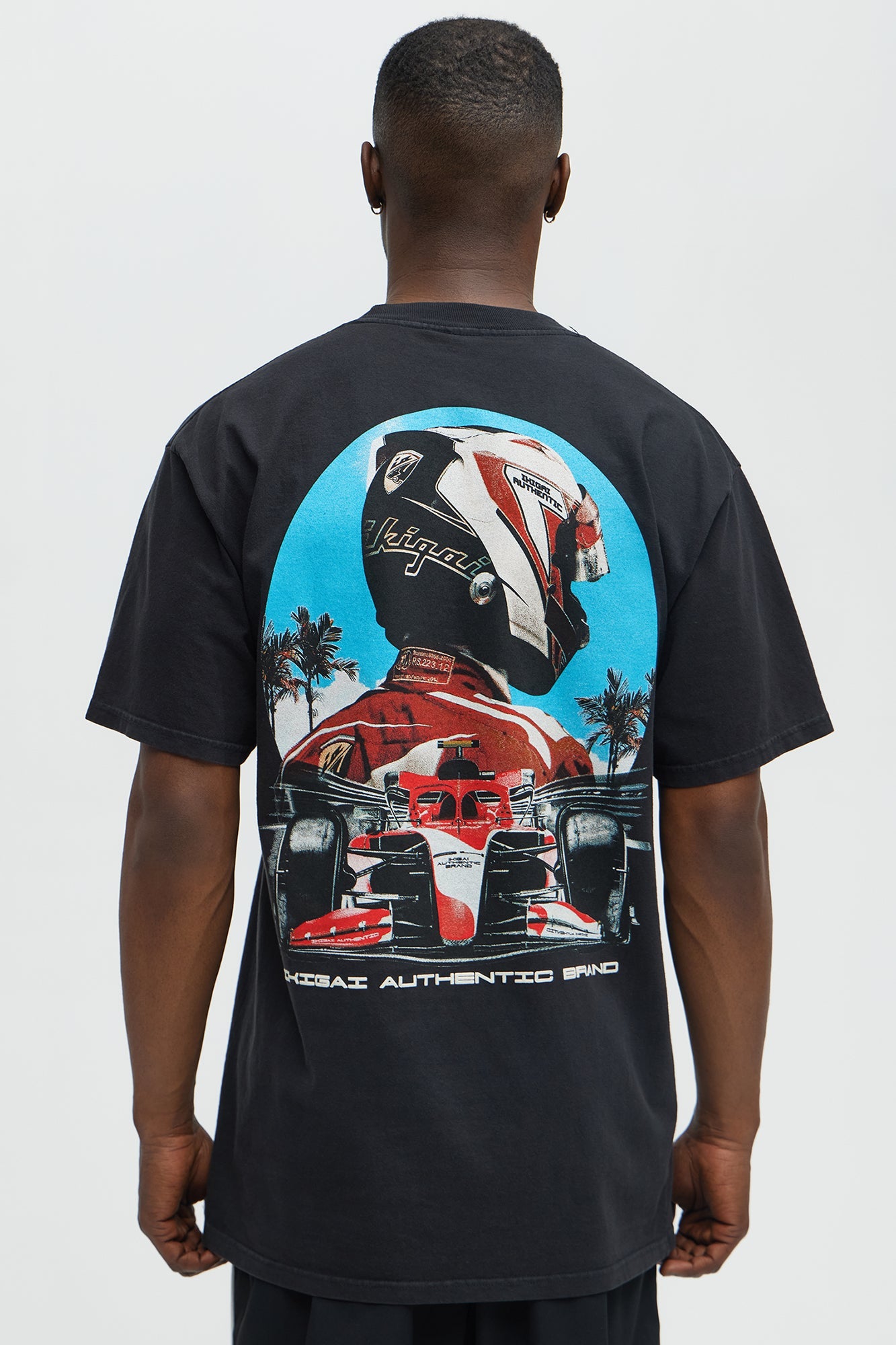Japan Racing Team Oversized Short Sleeve Tee - Black