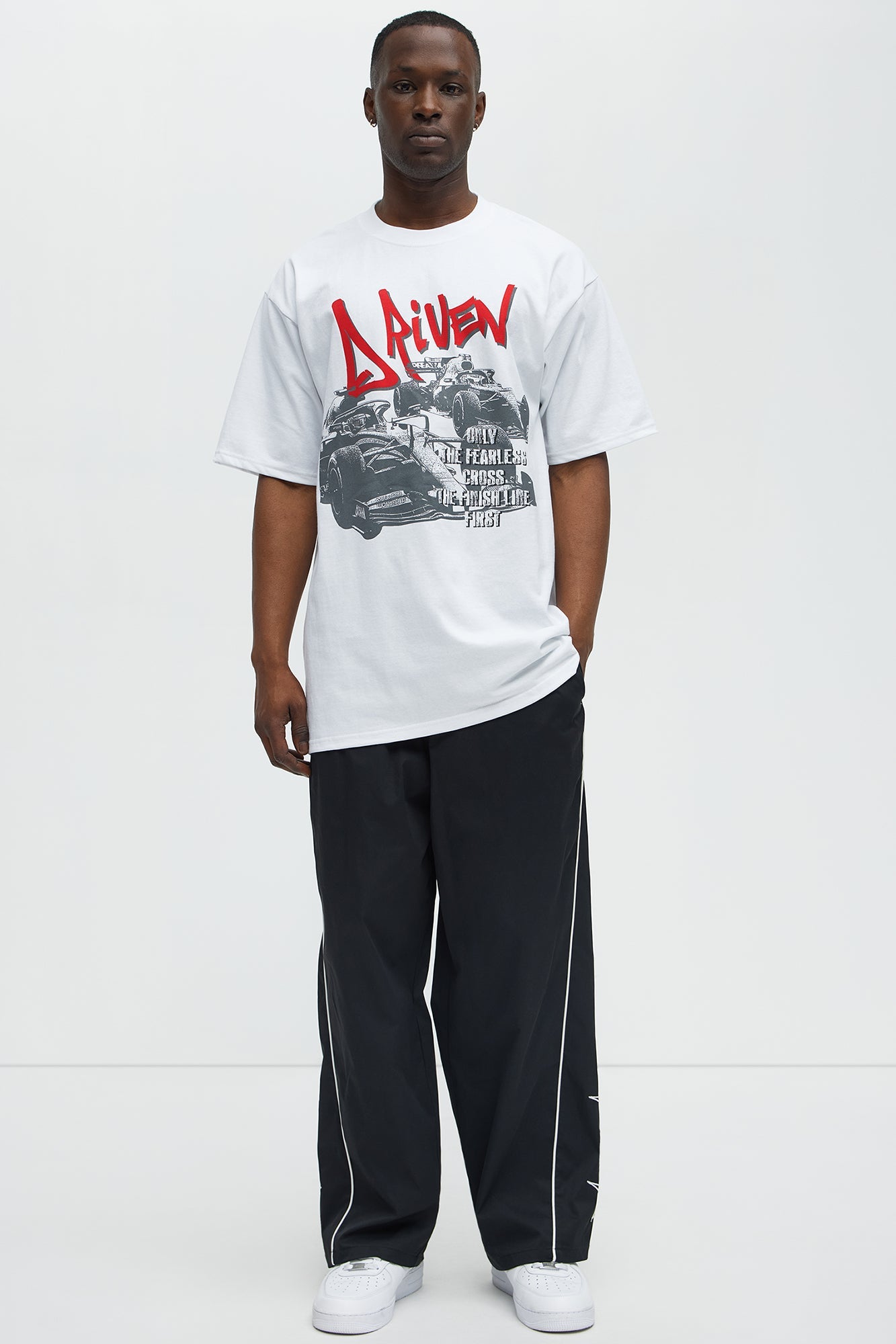 Driven To Win Oversized Short Sleeve Tee - White