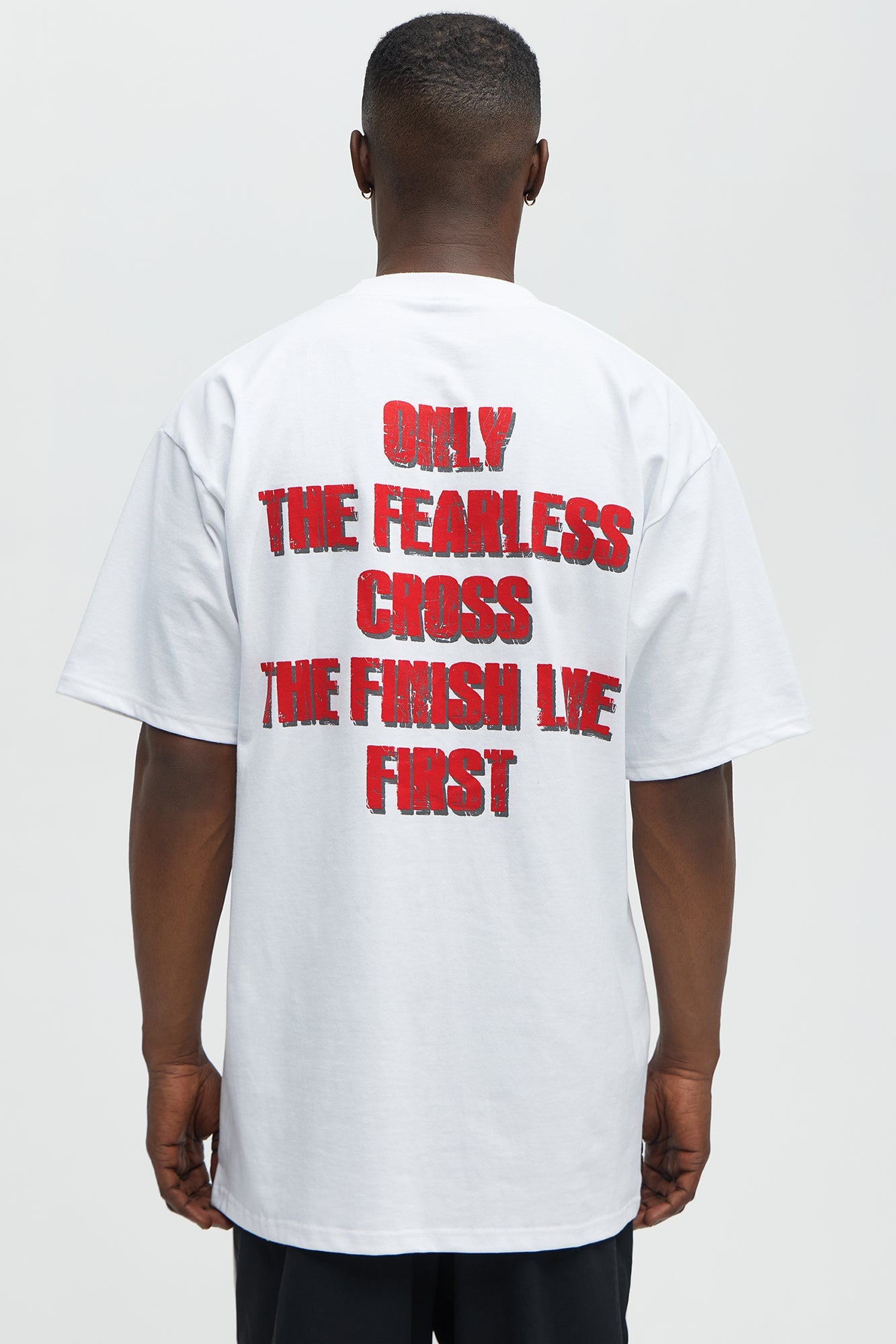 Driven To Win Oversized Short Sleeve Tee - White