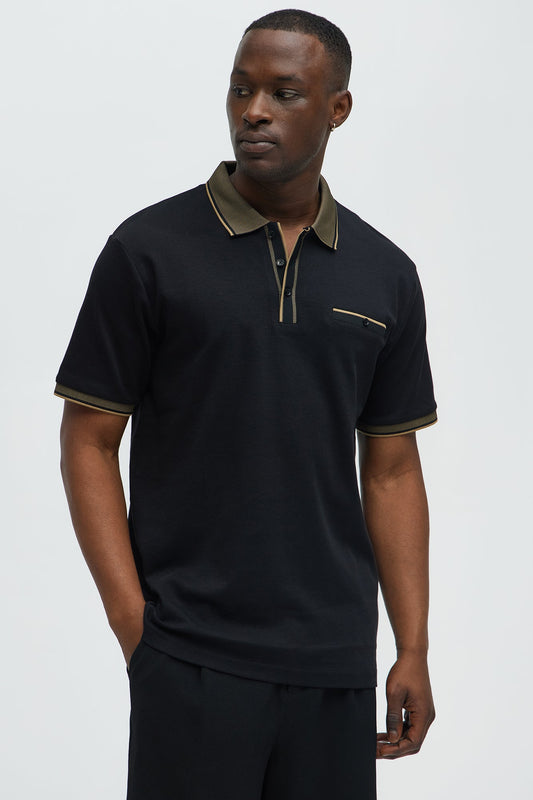 Classy Short Sleeve Polo - Black