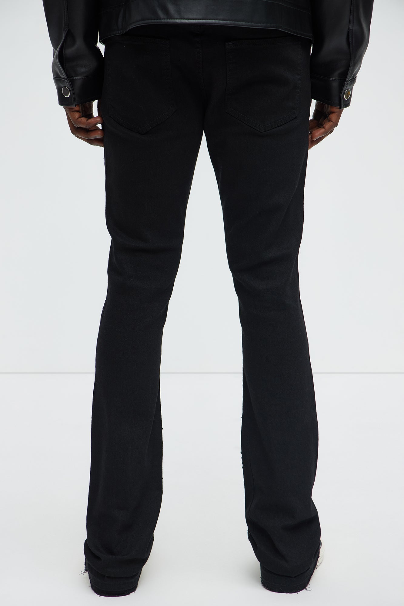 Stacked Skinny Flare On My Bling Distressed Jeans - Black