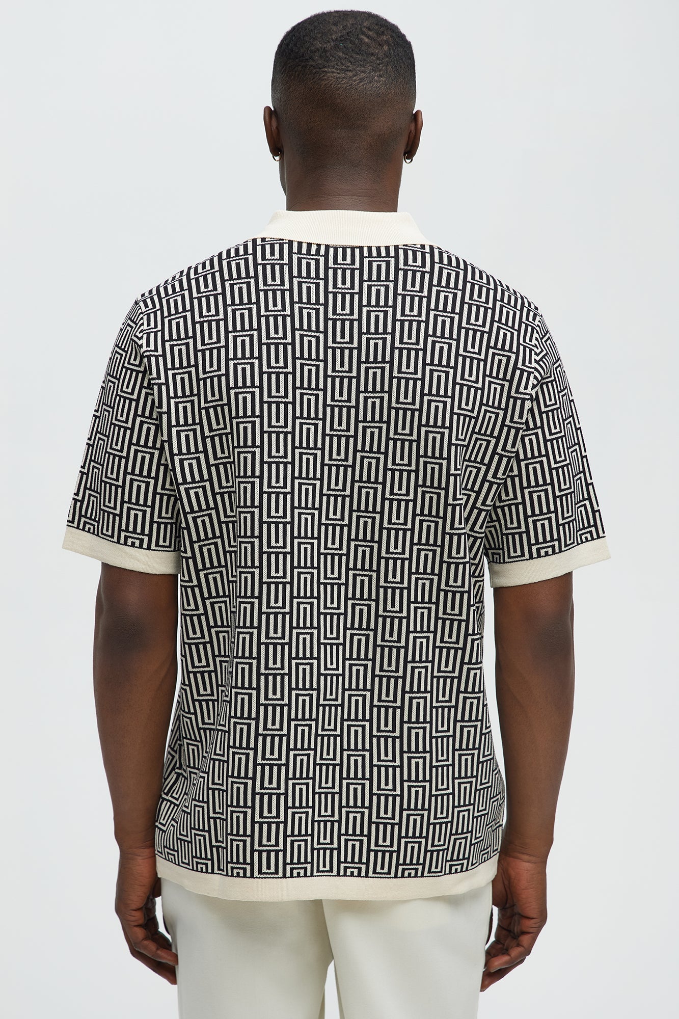 Cunard Jacquard Polo - Tan/Multi