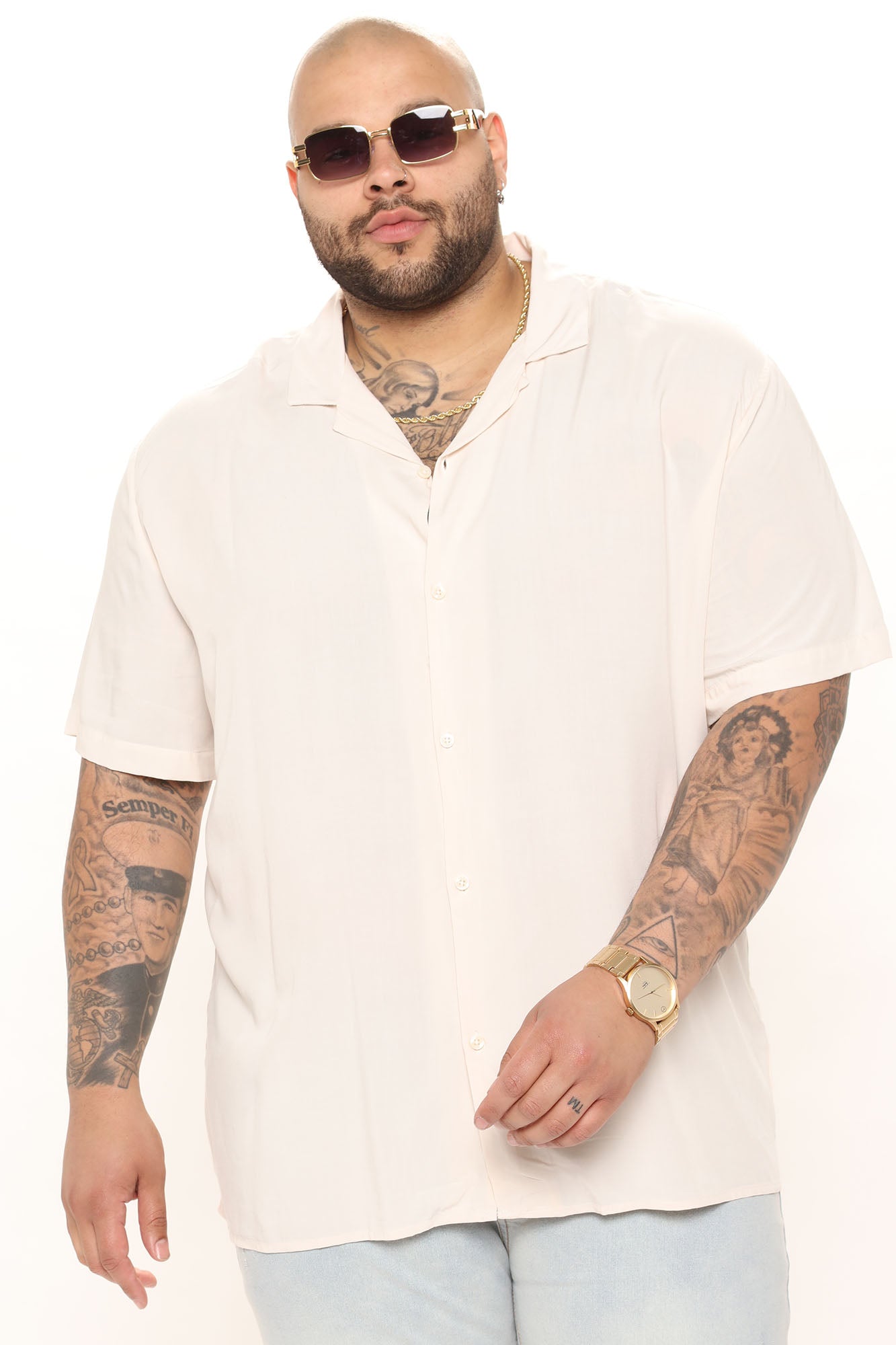 Dawson Relaxed Short Sleeve Cuban Collar Shirt - OffWhite