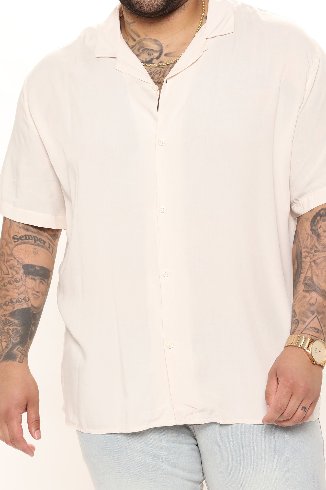 Dawson Relaxed Short Sleeve Cuban Collar Shirt - OffWhite