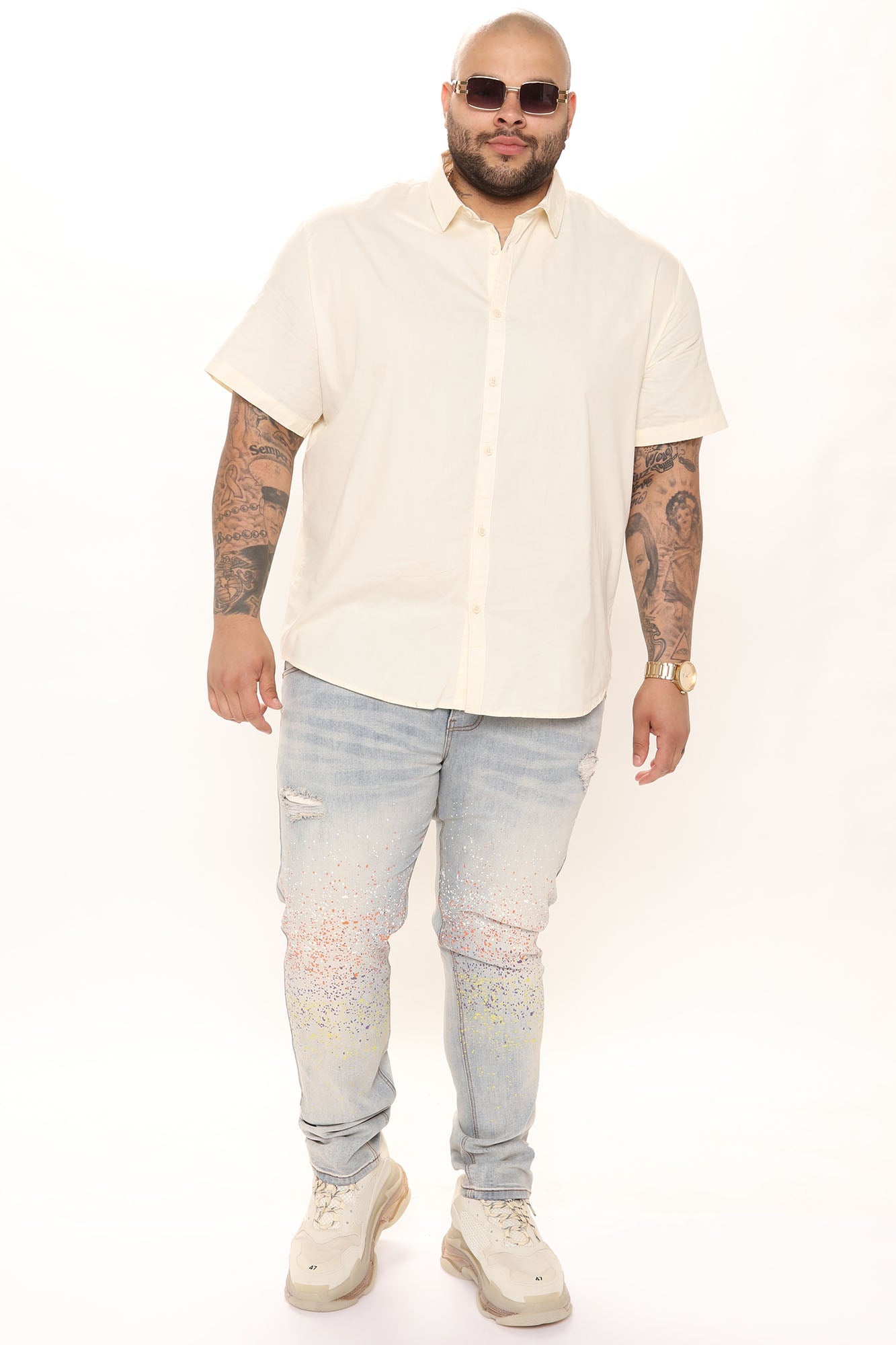 Ryland Short Sleeve Button Up Shirt - Off White