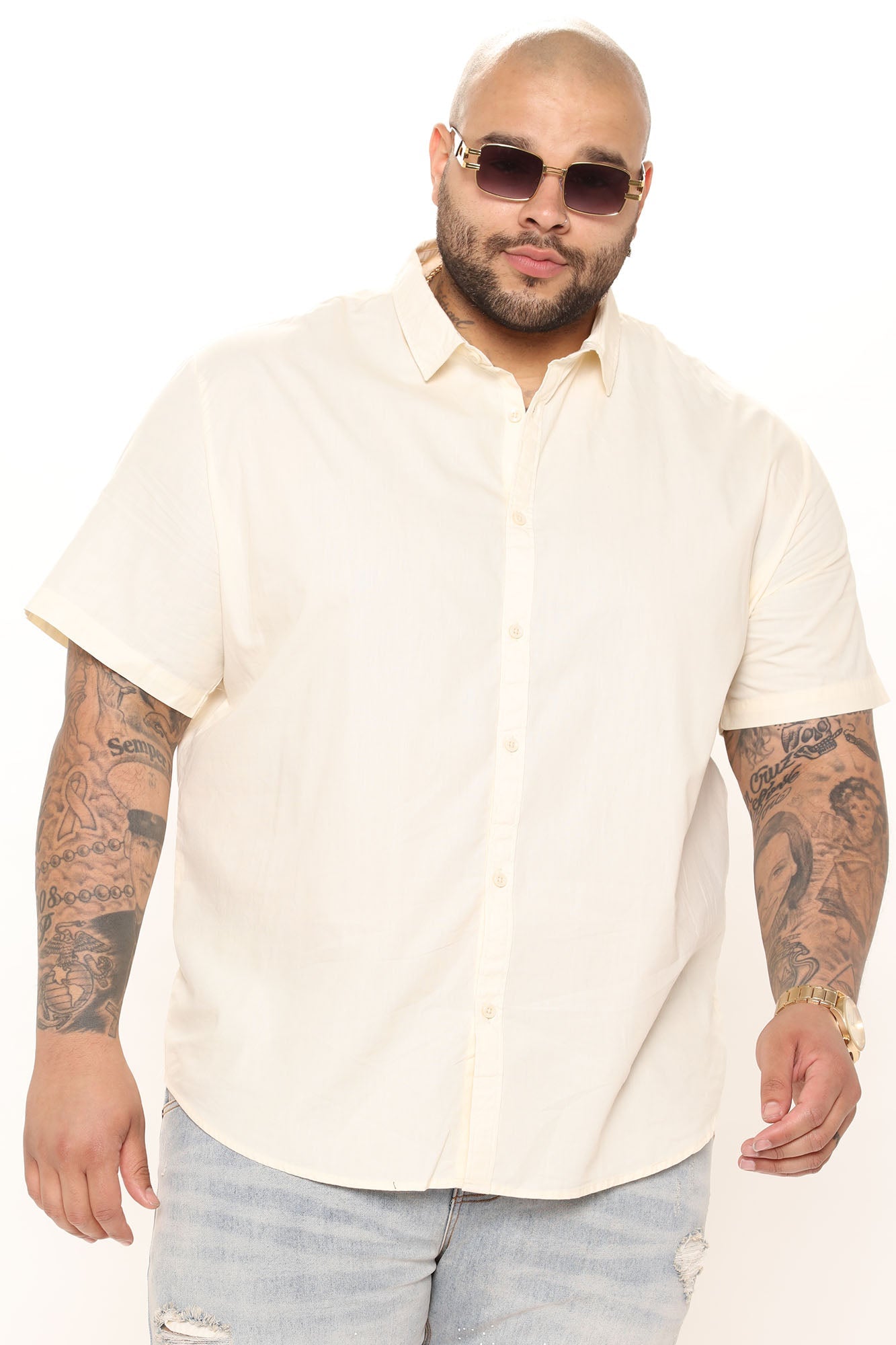 Ryland Short Sleeve Button Up Shirt - Off White