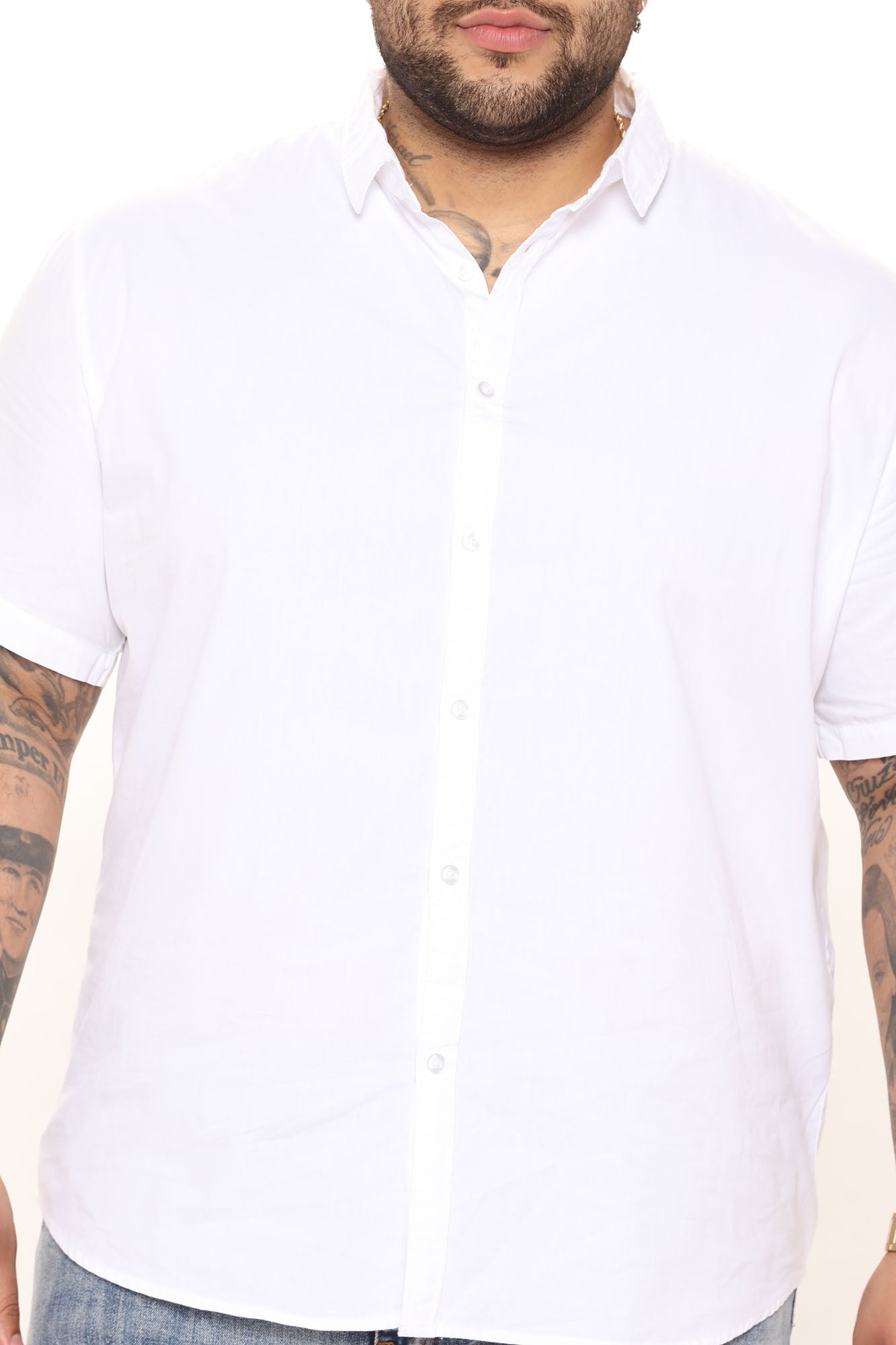 Ryland Short Sleeve Button Up Shirt - White