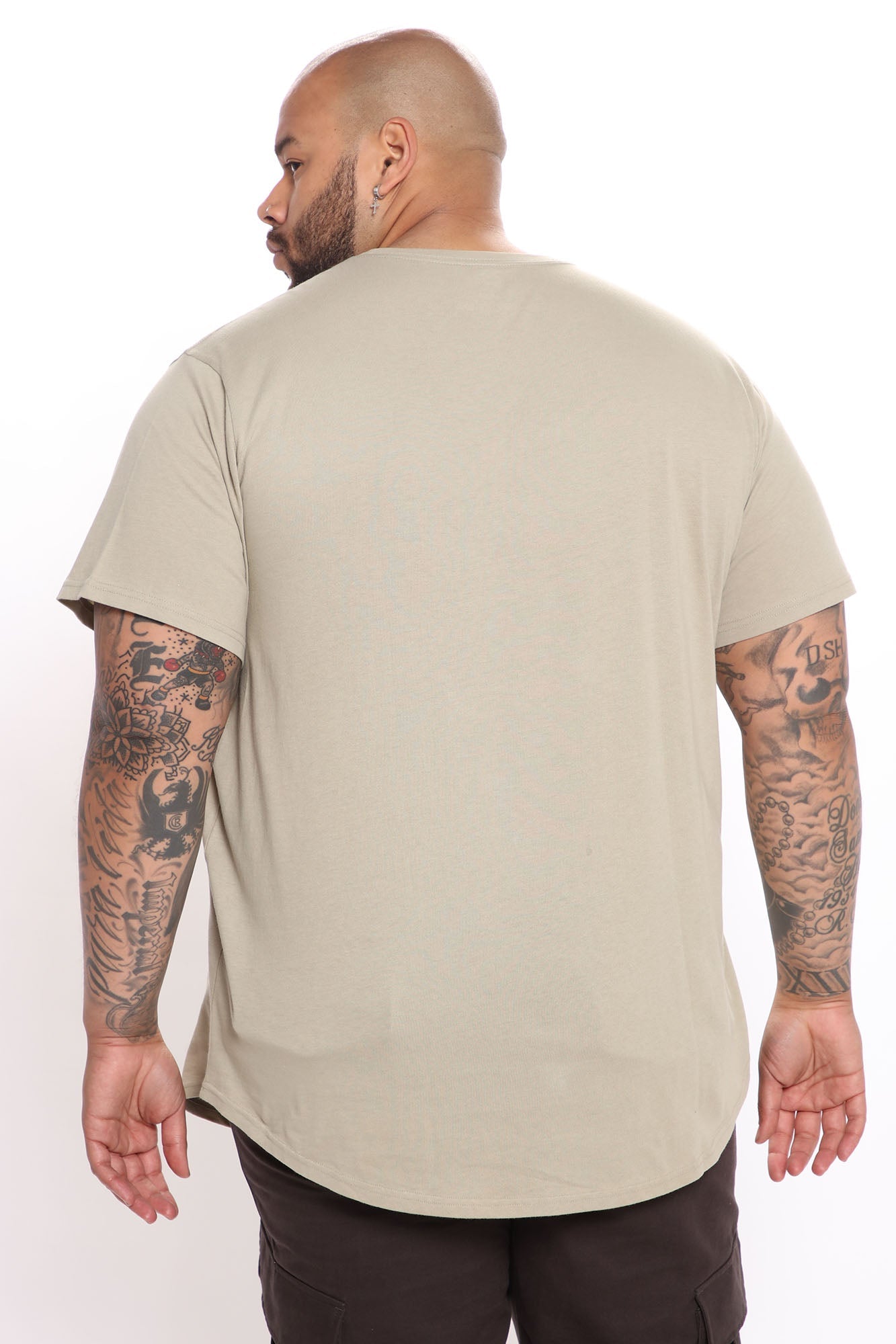 Essential Short Sleeve Scallop Crew Tee - Tan