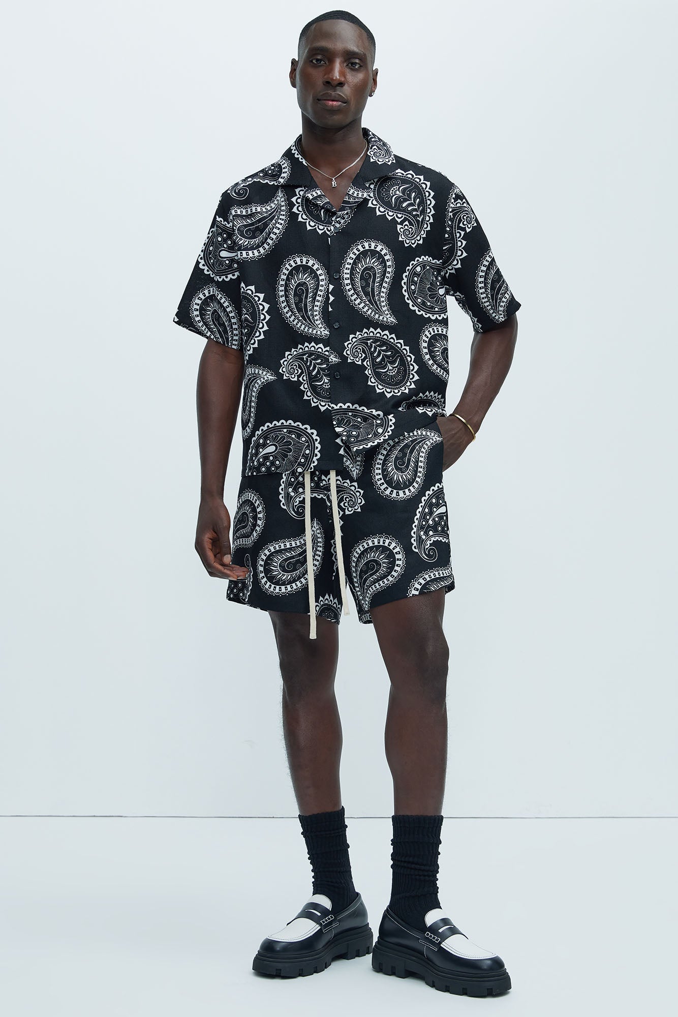 Laredo Paisley Shirt - Black/White