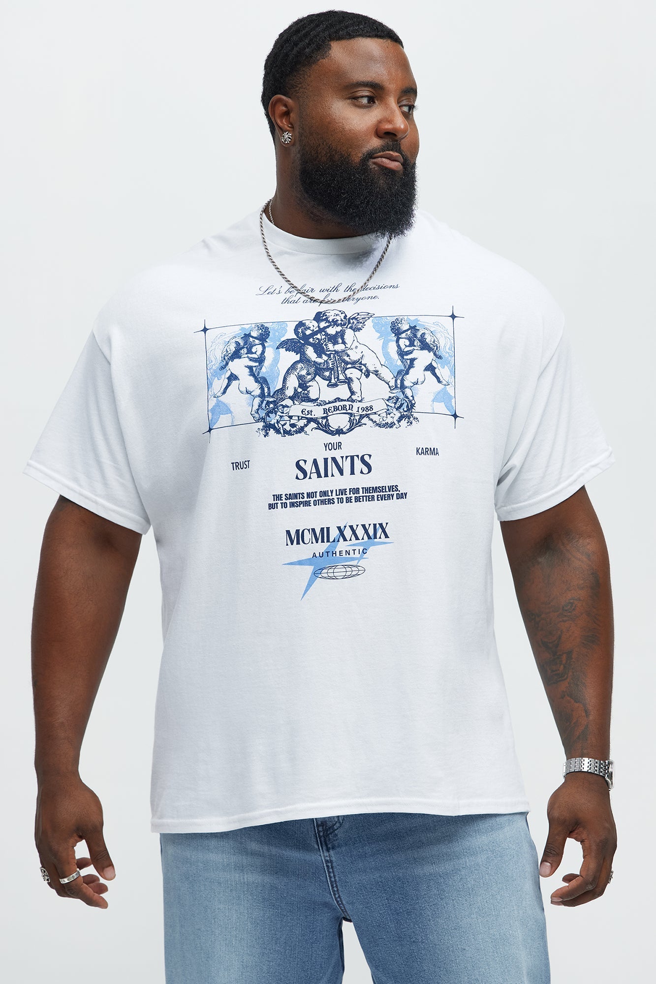 Celestial Saints Short Sleeve Tee - White