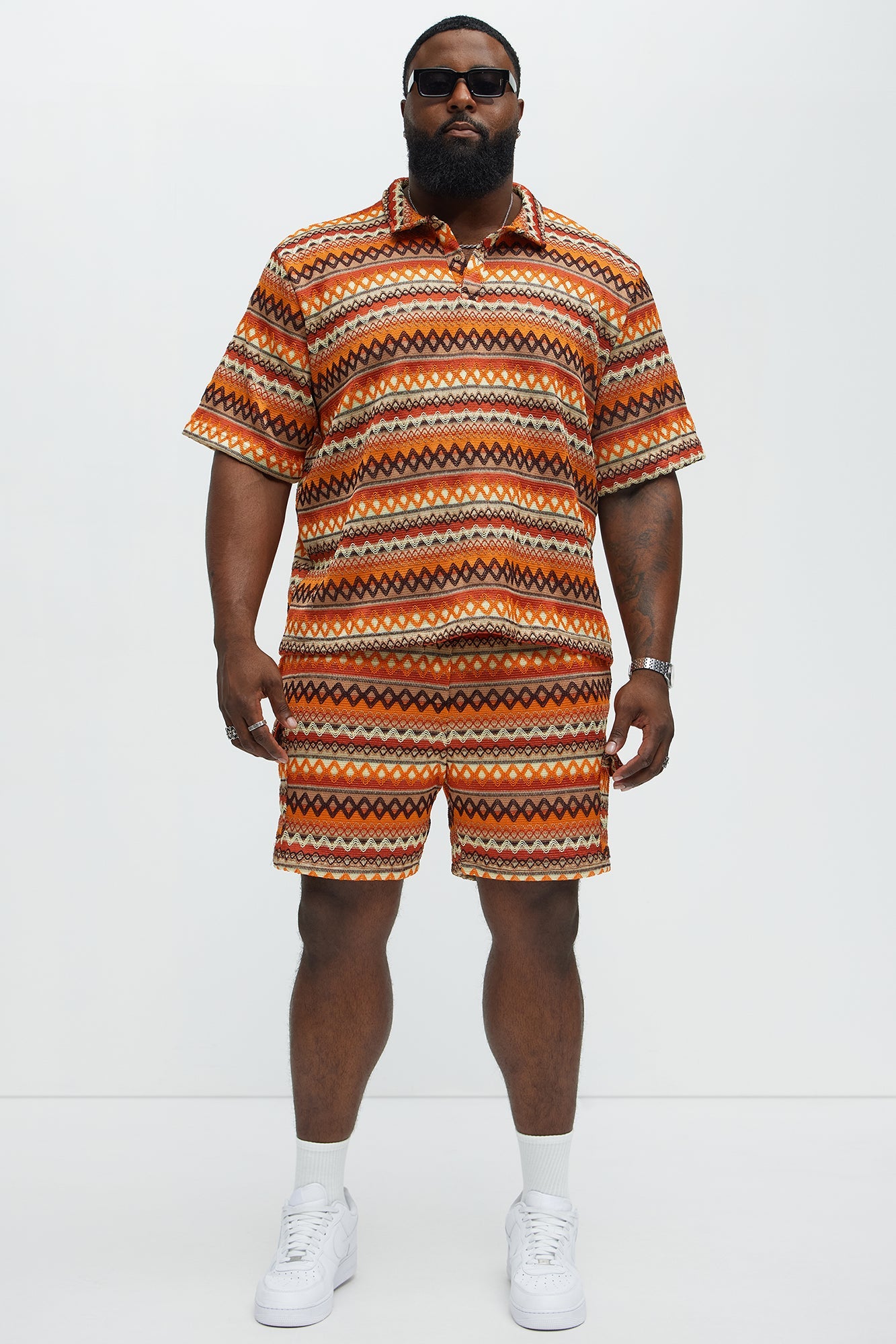 Sunset Short Sleeve Polo - Brown/combo