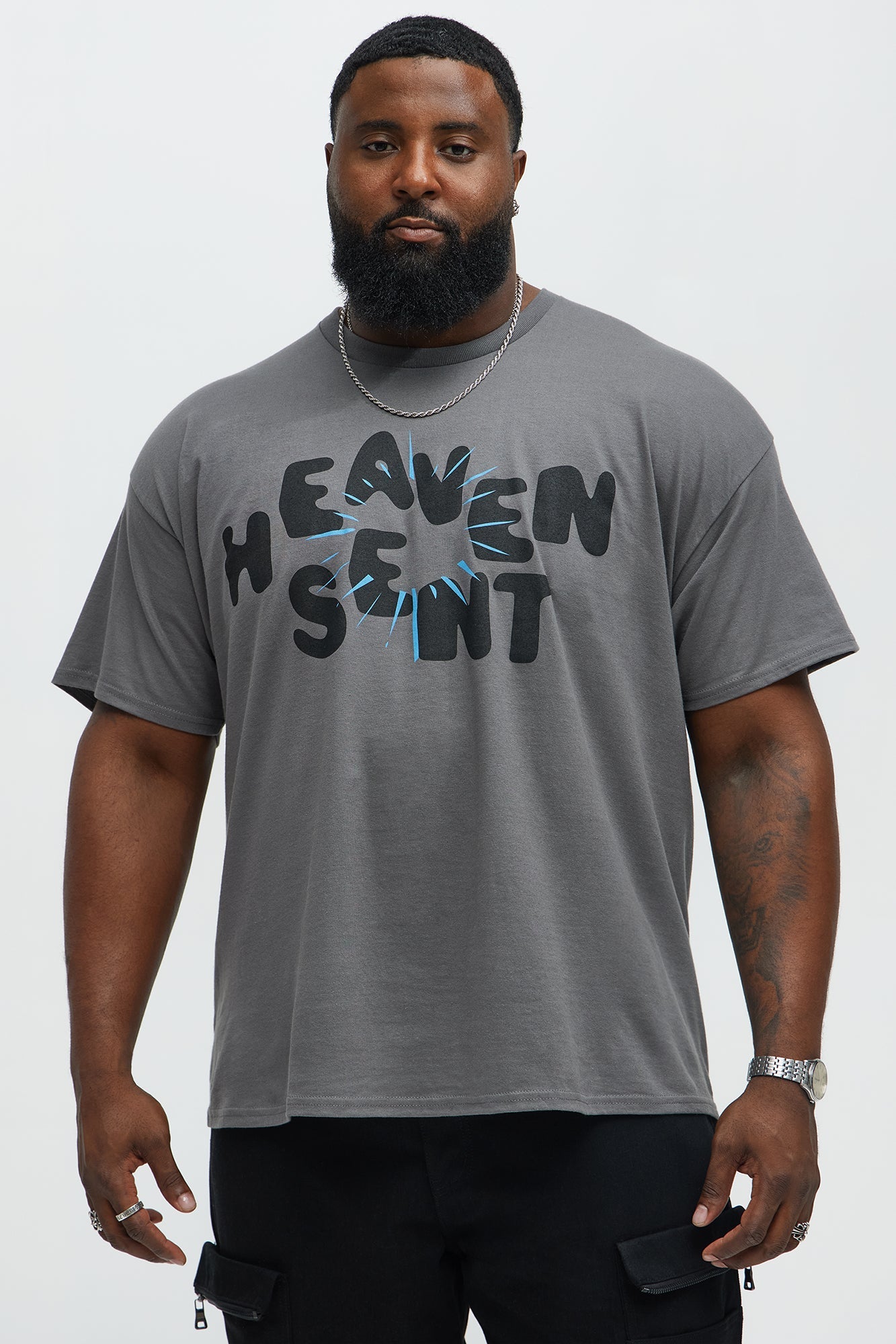 Heaven Sent Bright Short Sleeve Tee - Charcoal