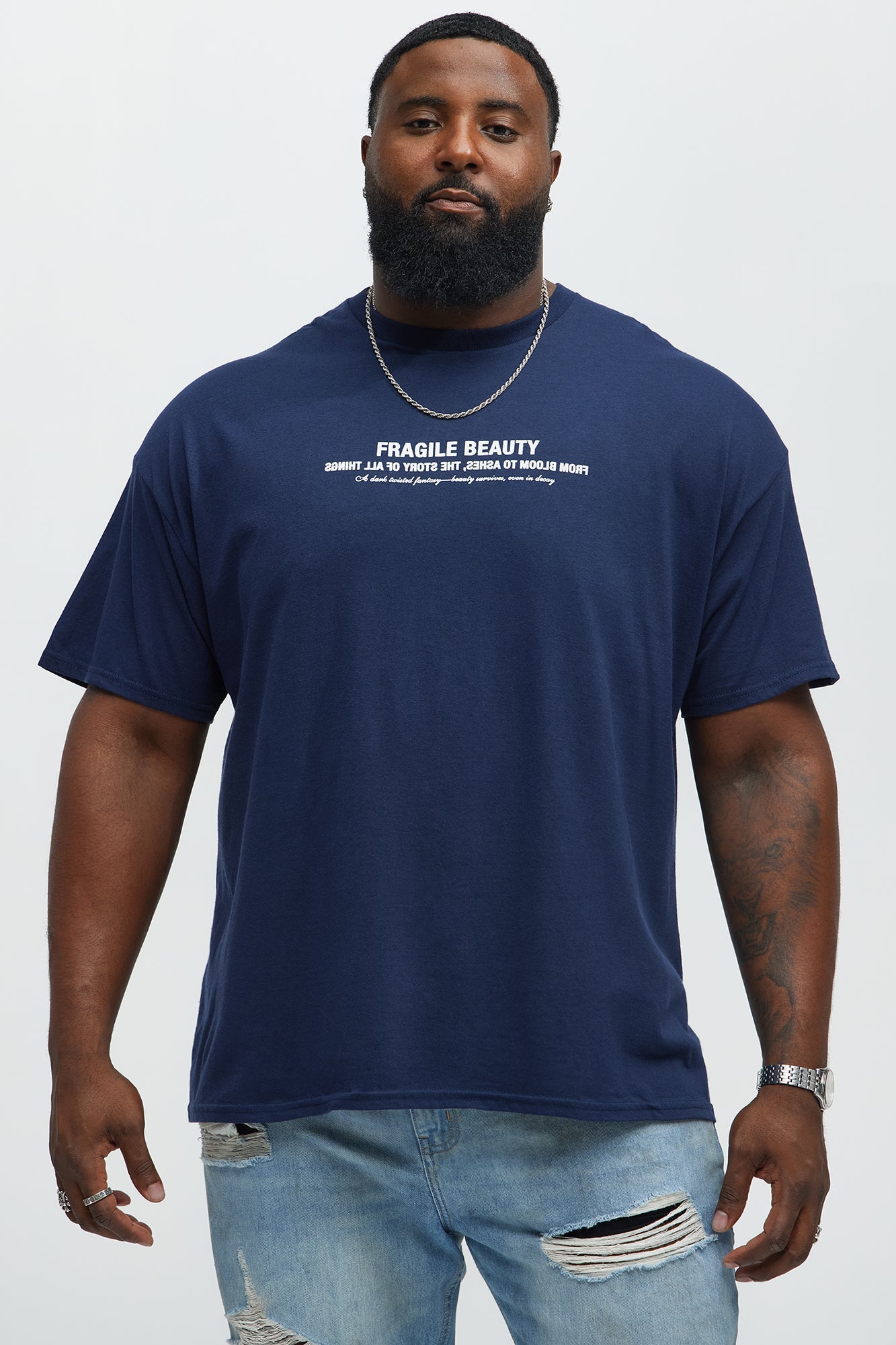 Fragile Beauty Short Sleeve Tee - Navy
