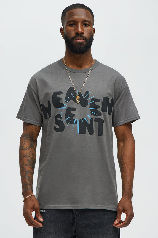 Heaven Sent Bright Short Sleeve Tee - Charcoal
