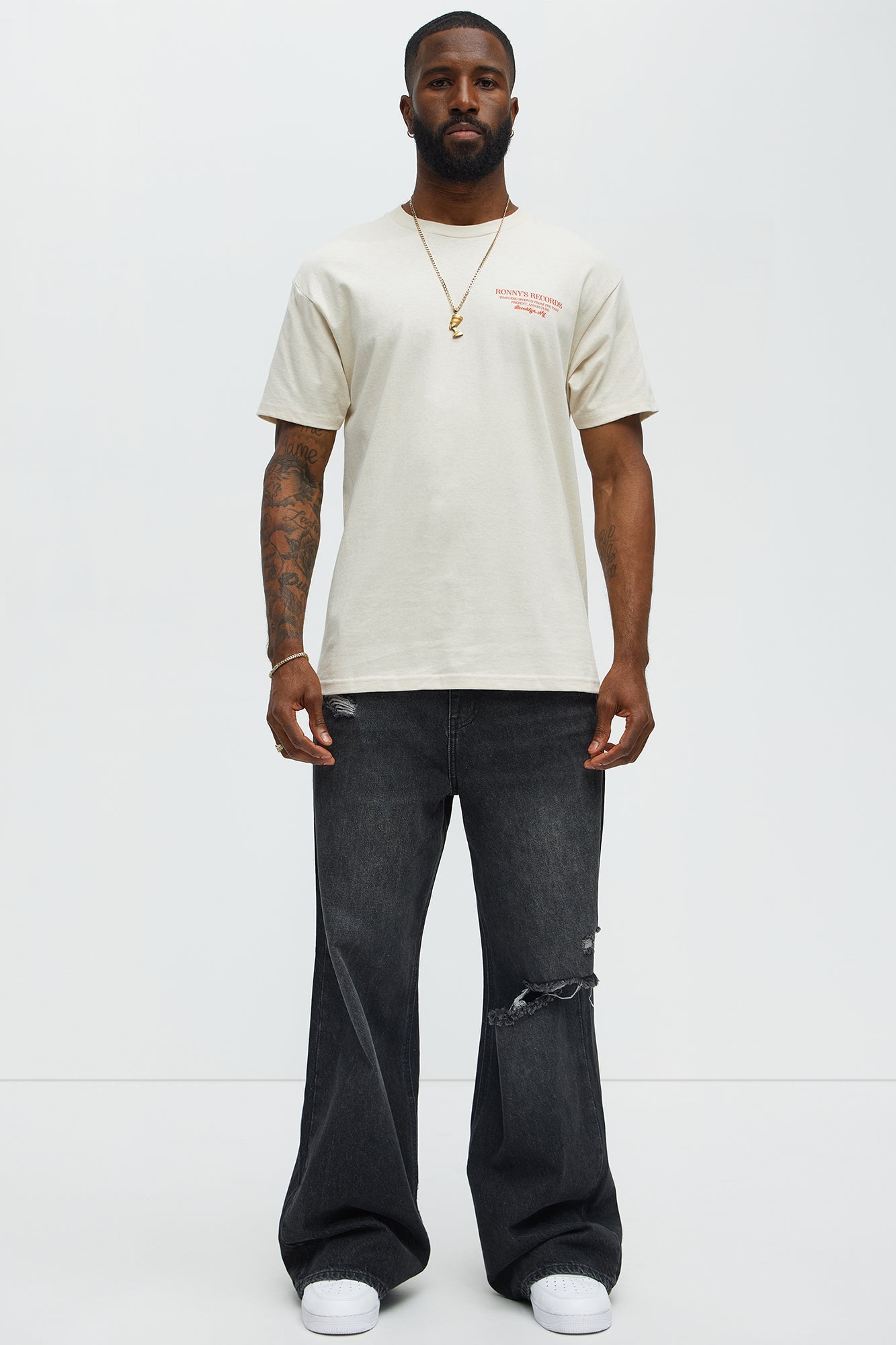 Ronny's Records NYC Short Sleeve Tee - Cream