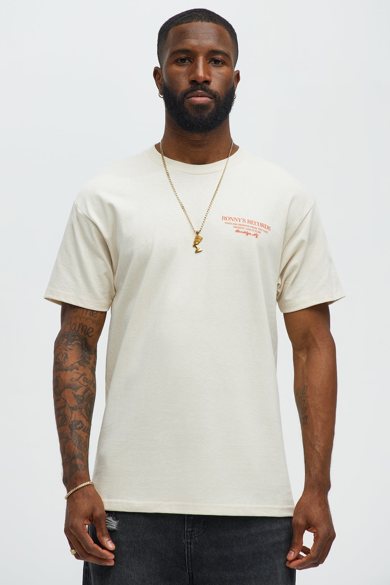 Ronny's Records NYC Short Sleeve Tee - Cream