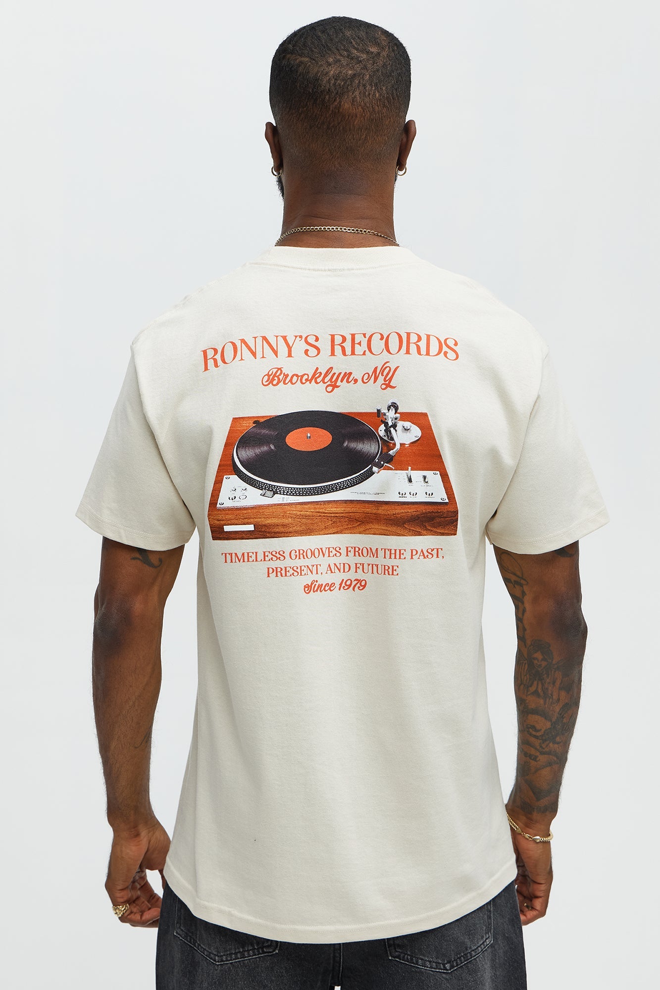 Ronny's Records NYC Short Sleeve Tee - Cream