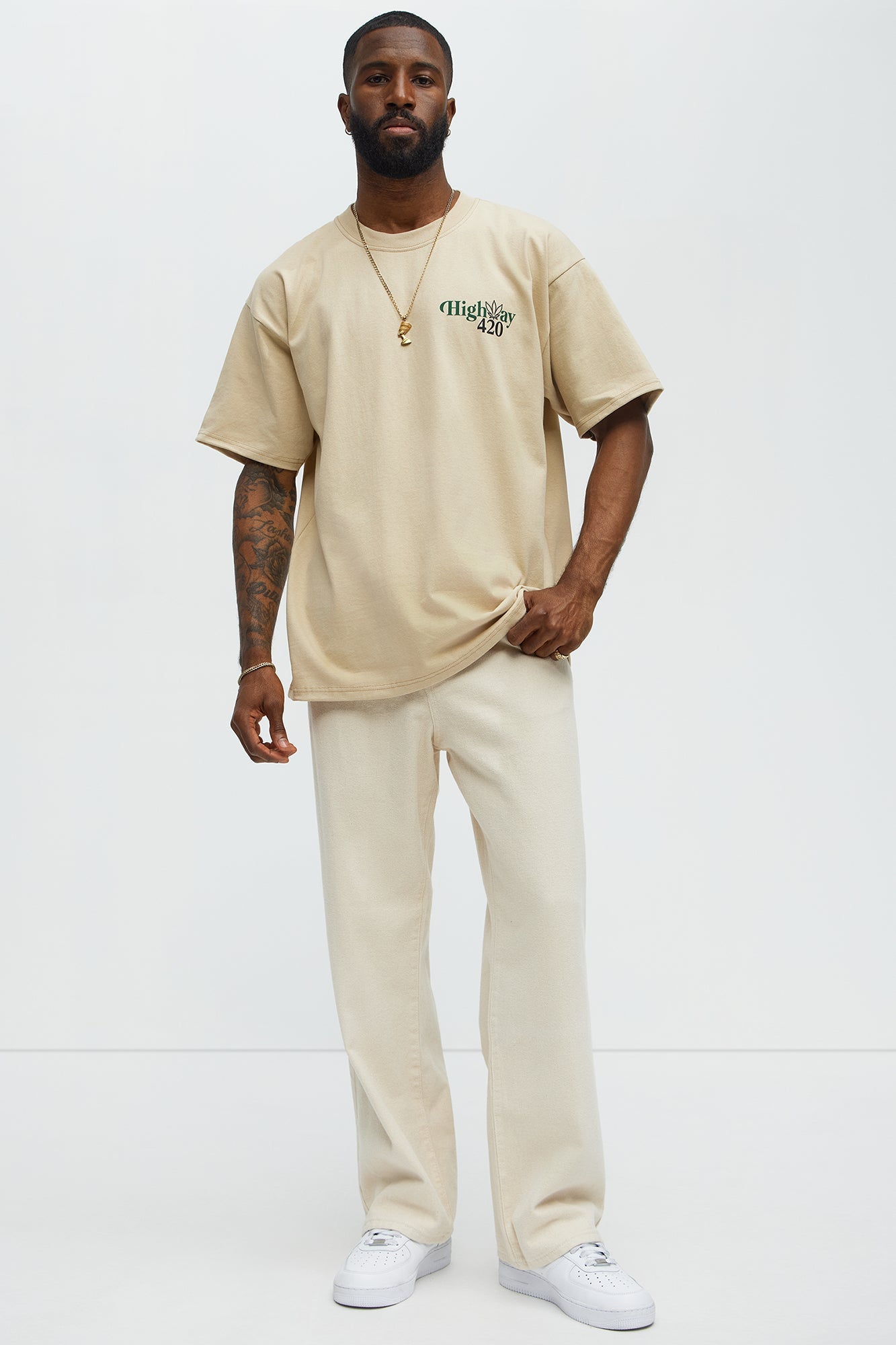 Light Up The World Oversized Short Sleeve Tee - Sand