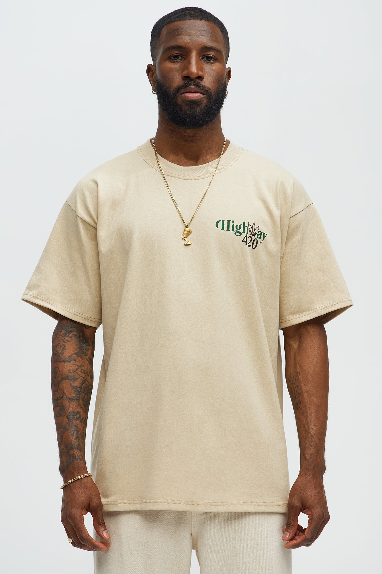 Light Up The World Oversized Short Sleeve Tee - Sand