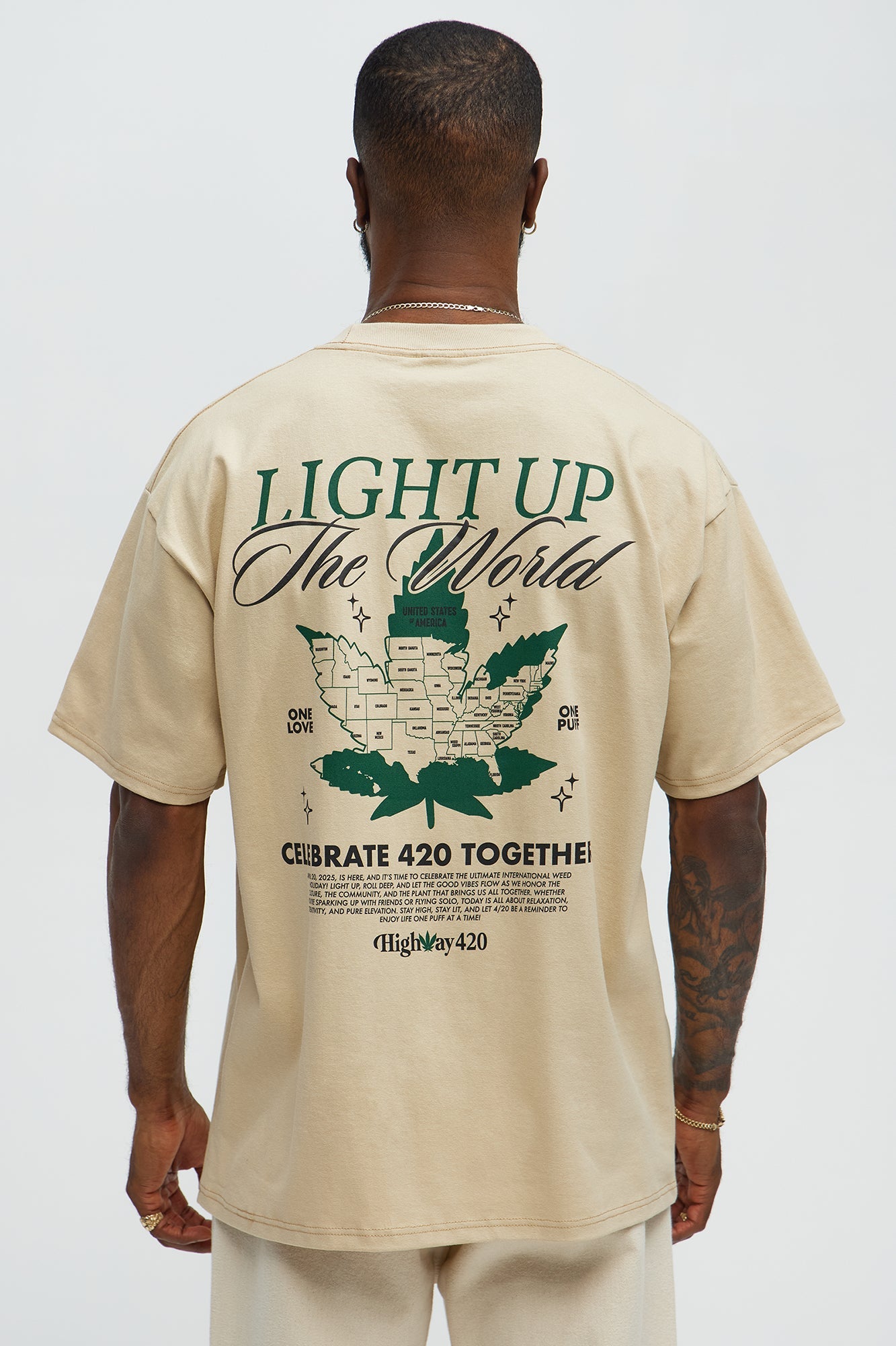 Light Up The World Oversized Short Sleeve Tee - Sand