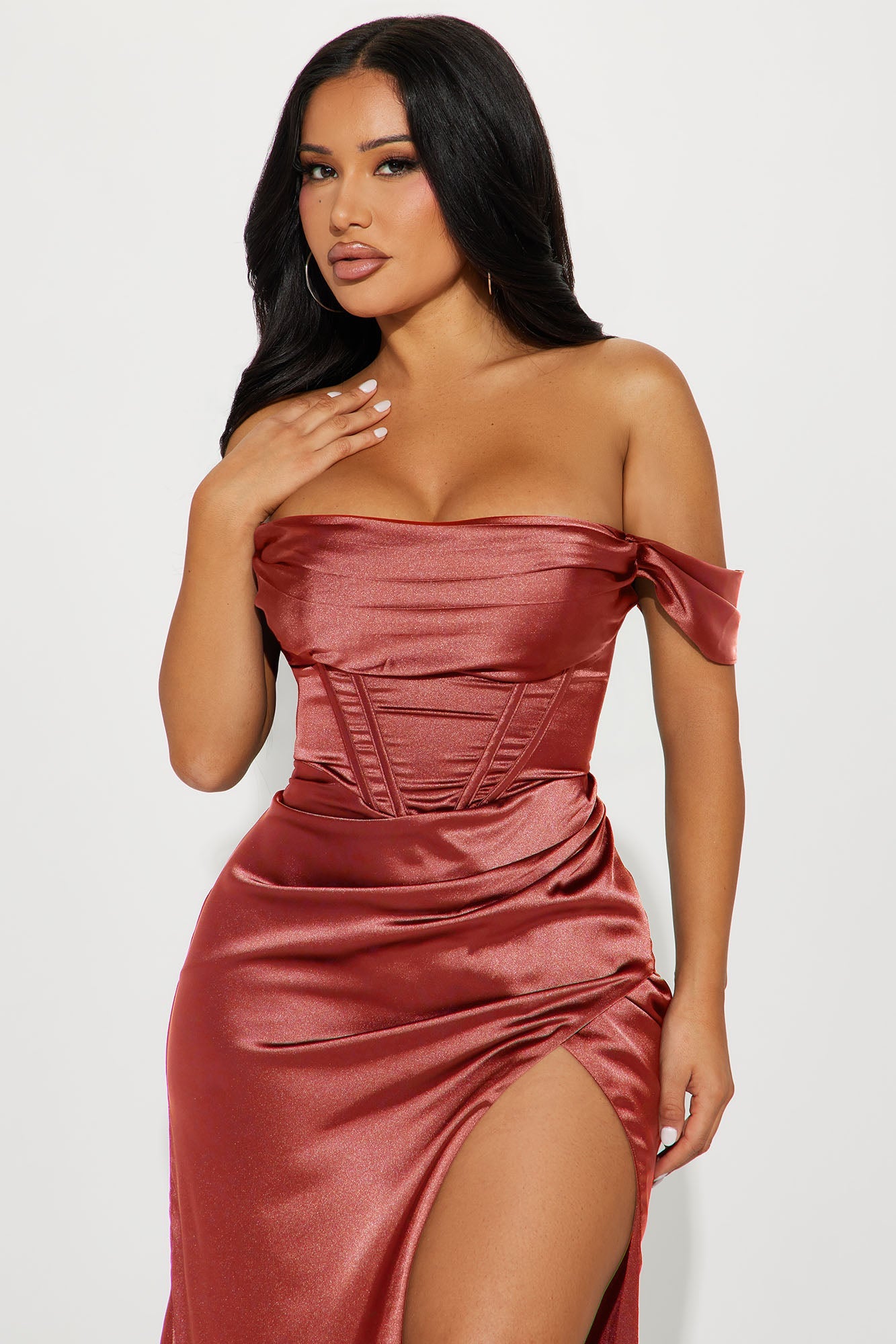 Andrea Corset Gown - Marsala