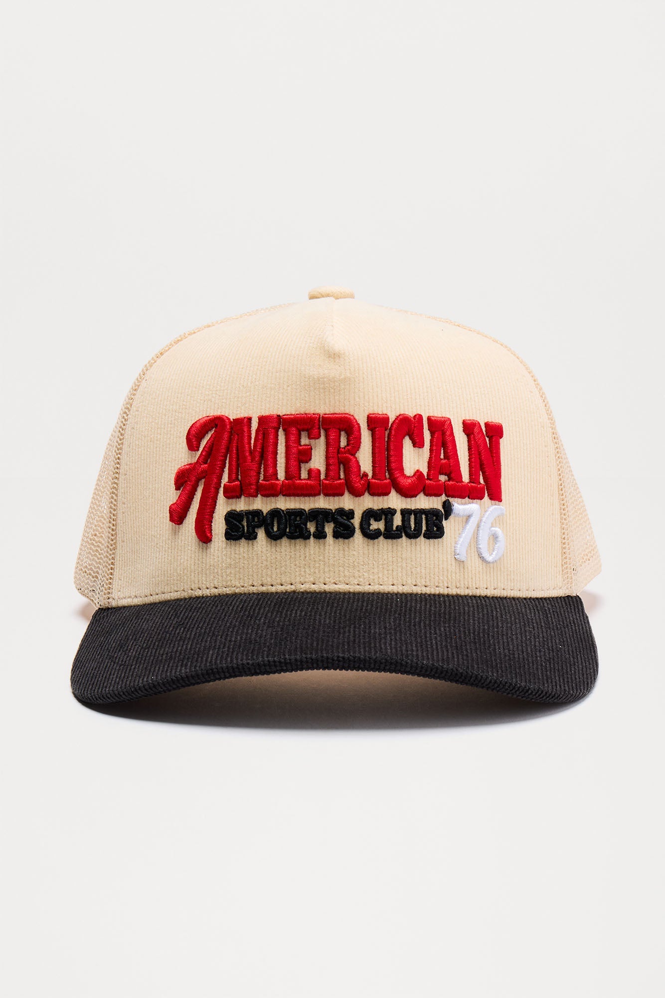 American Corduroy Snapback Hat - Cream/combo