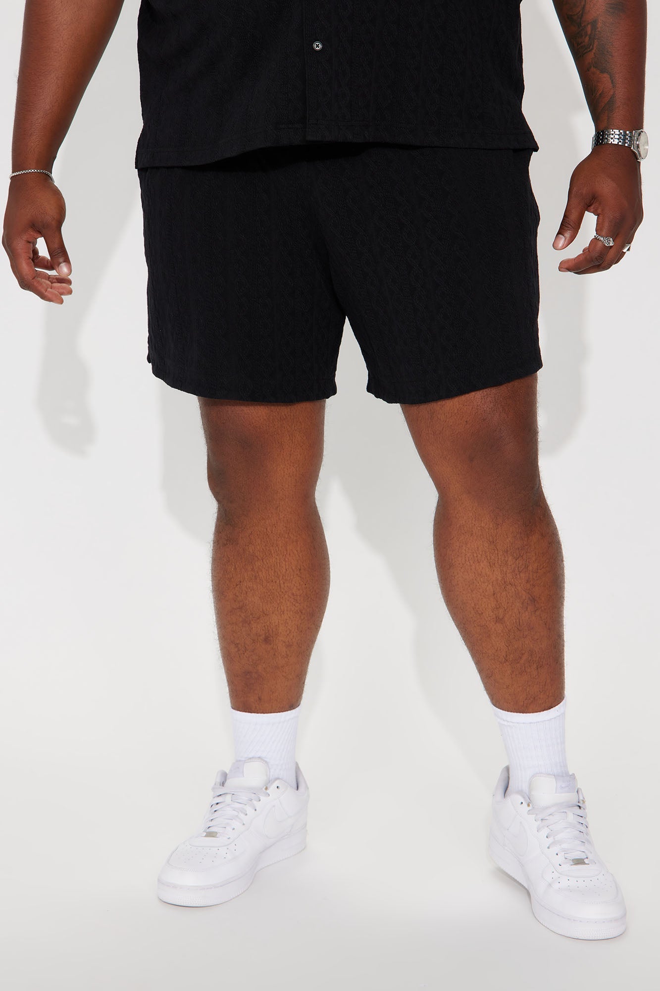 Check My Bank Statement Knit Shorts - Black