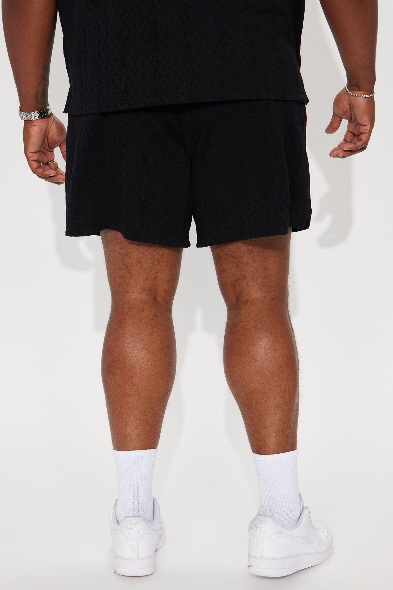 Check My Bank Statement Knit Shorts - Black