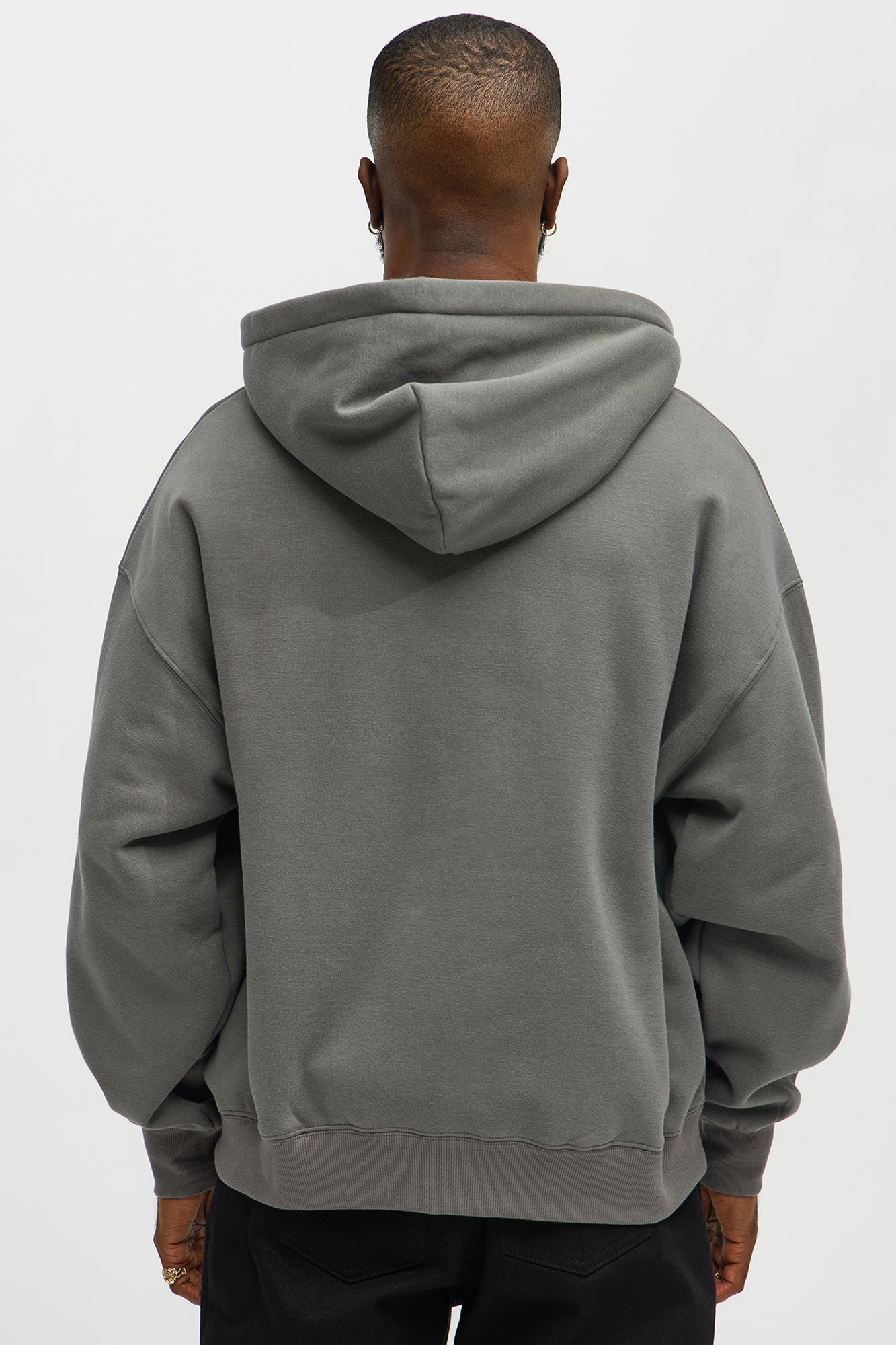 Tyson Oversized Heavyweight Quarter Zip Hoodie - Charcoal