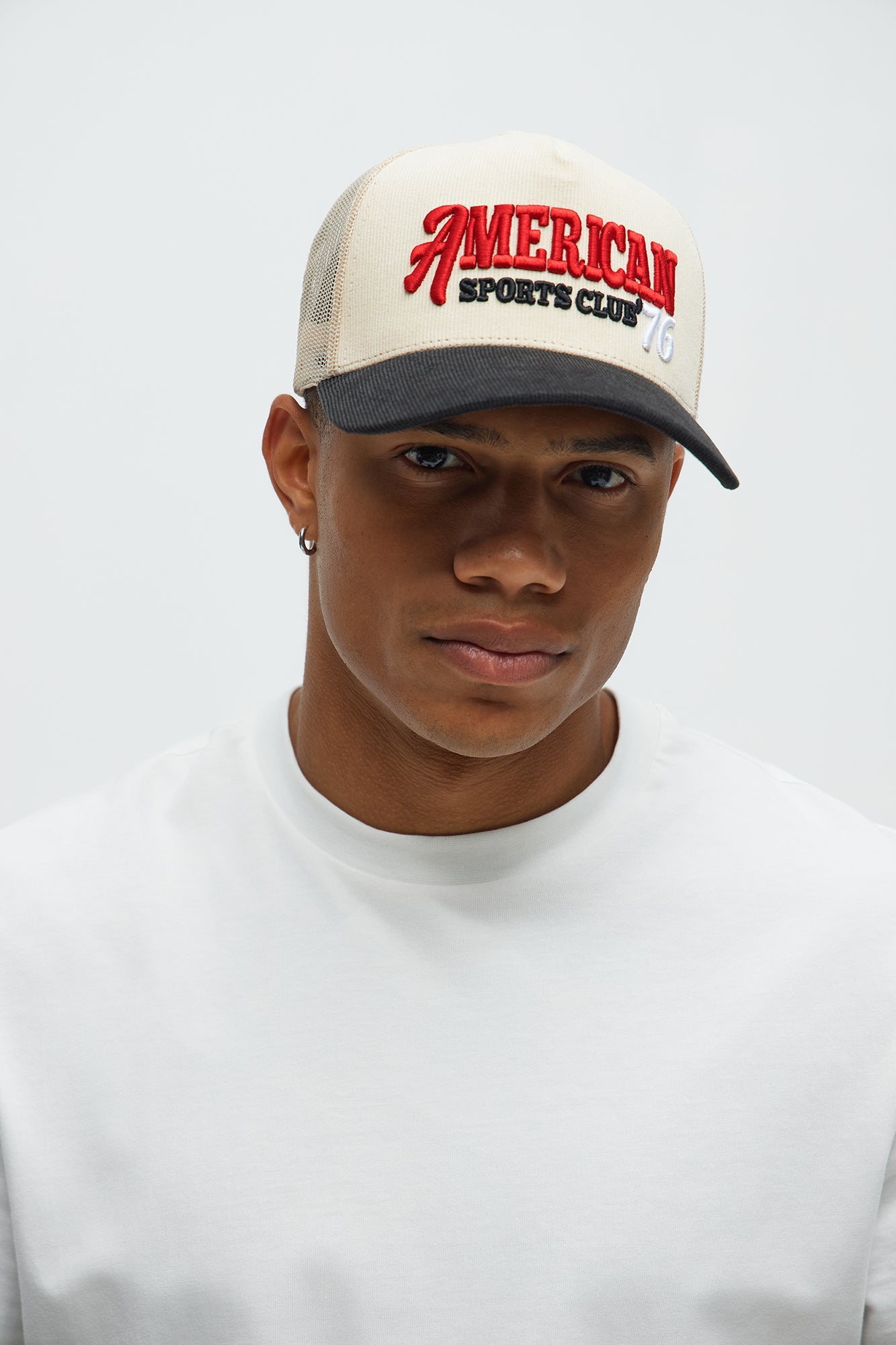 American Corduroy Snapback Hat - Cream/combo