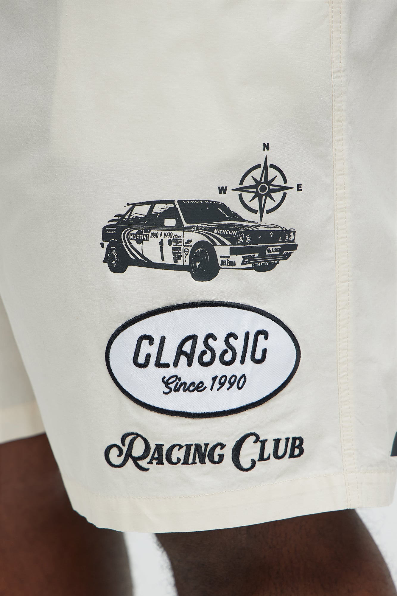 Racing Club Relaxed Drawstring Shorts - Cream