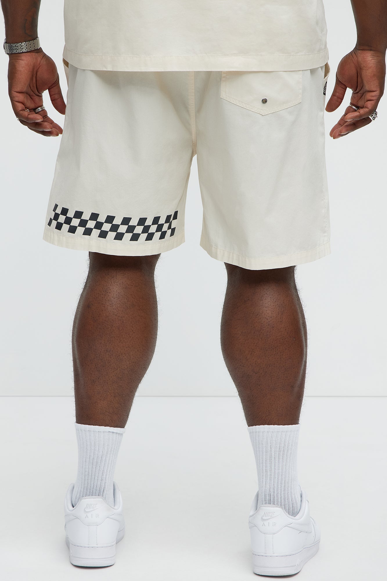 Racing Club Relaxed Drawstring Shorts - Cream
