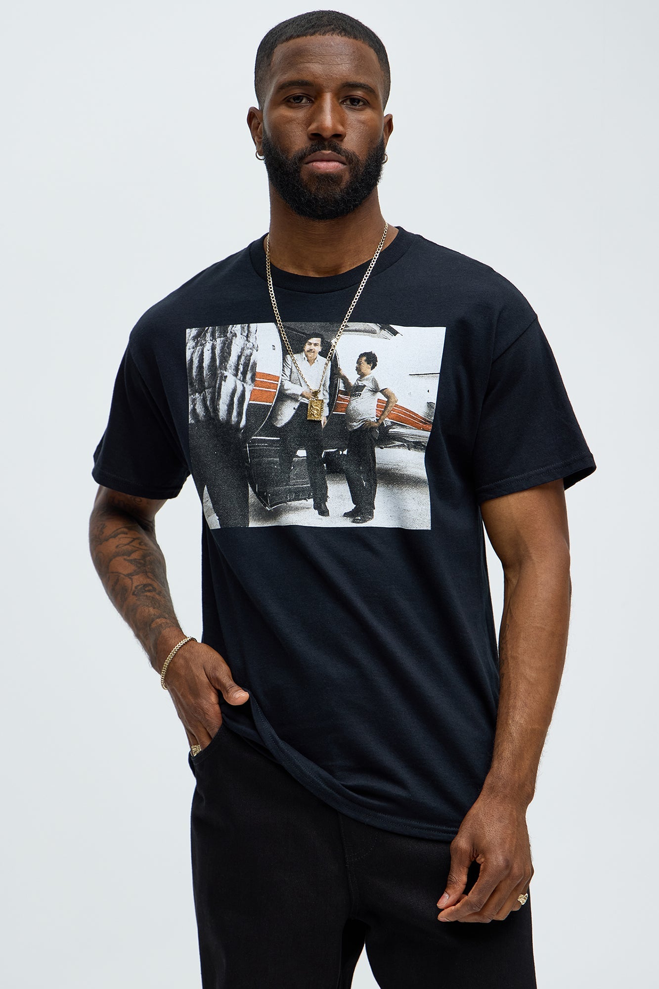Pablo Escobar Private Plane Short Sleeve Tee - Black