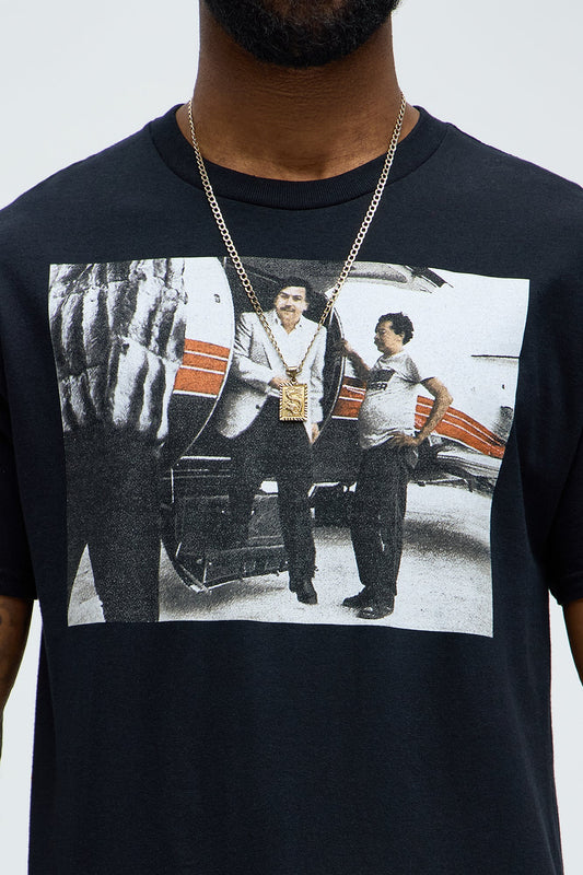 Pablo Escobar Private Plane Short Sleeve Tee - Black