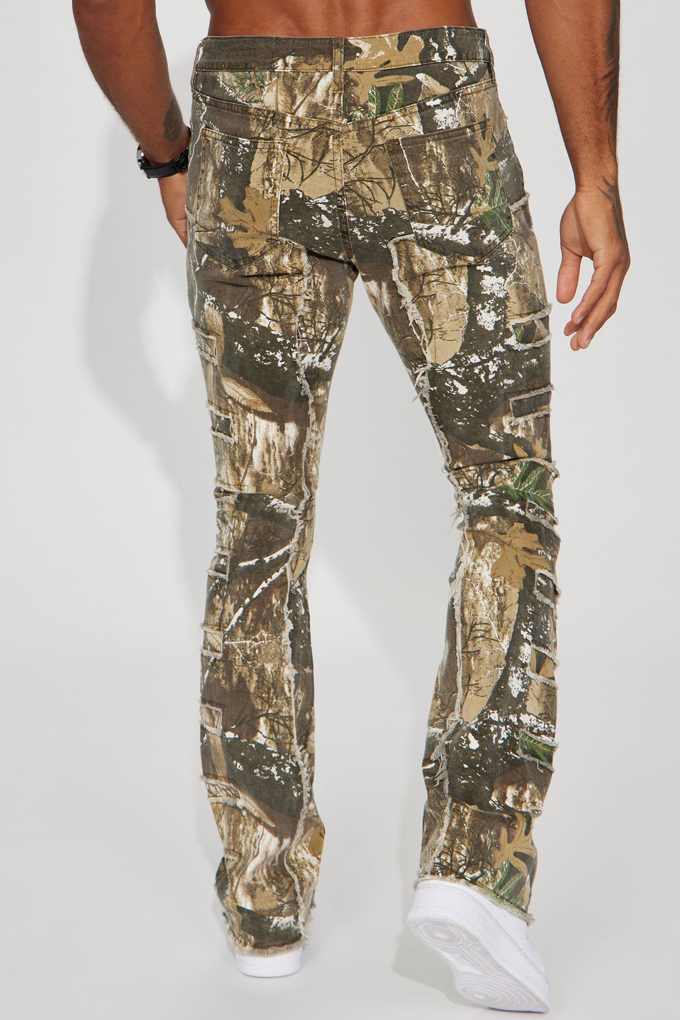 In Action Camo Stacked Skinny Flare Jeans - Camouflage