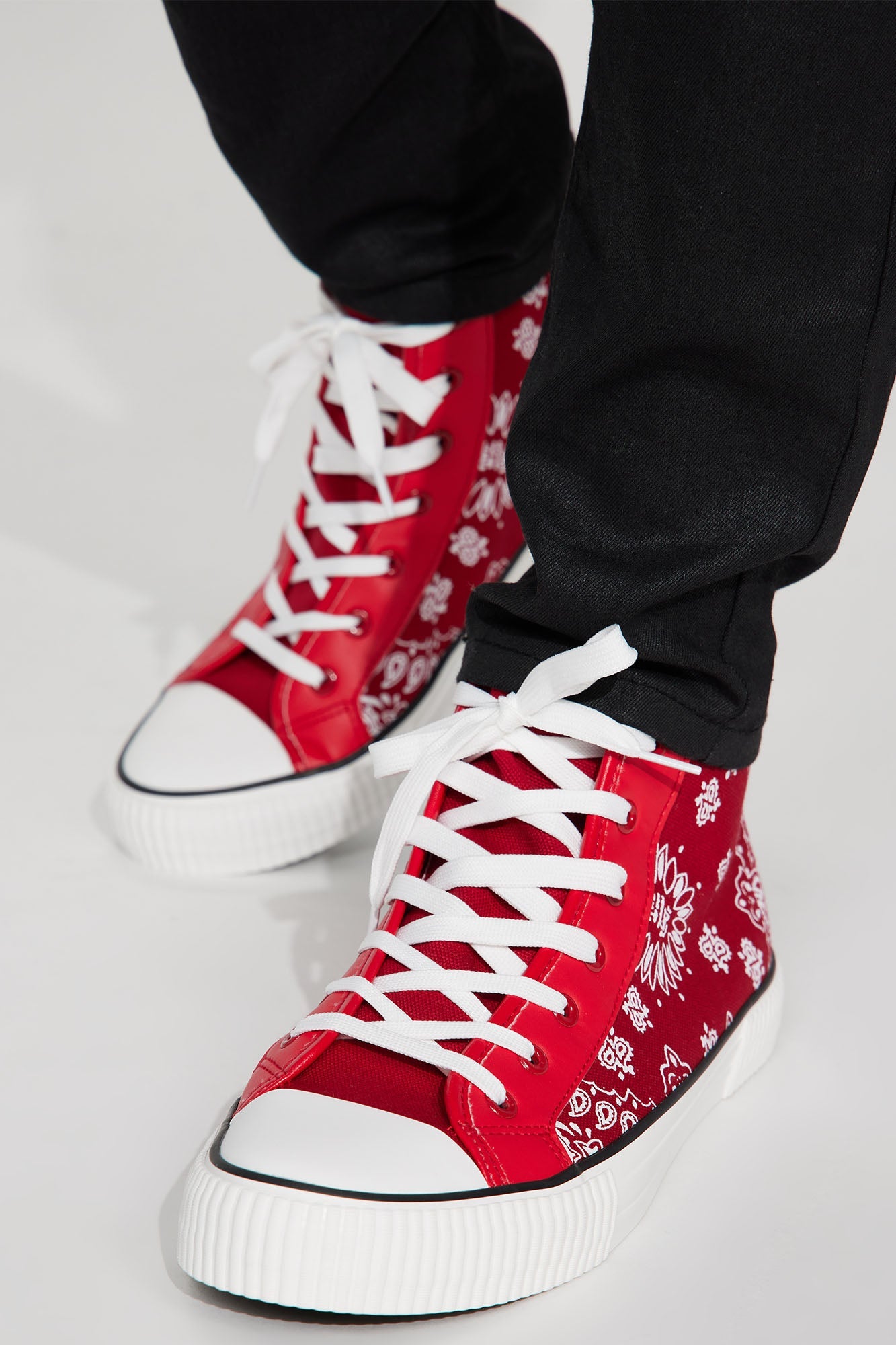 Paisley Over Peace Sneakers - Red