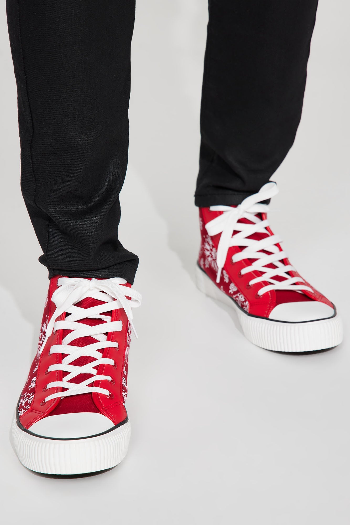 Paisley Over Peace Sneakers - Red