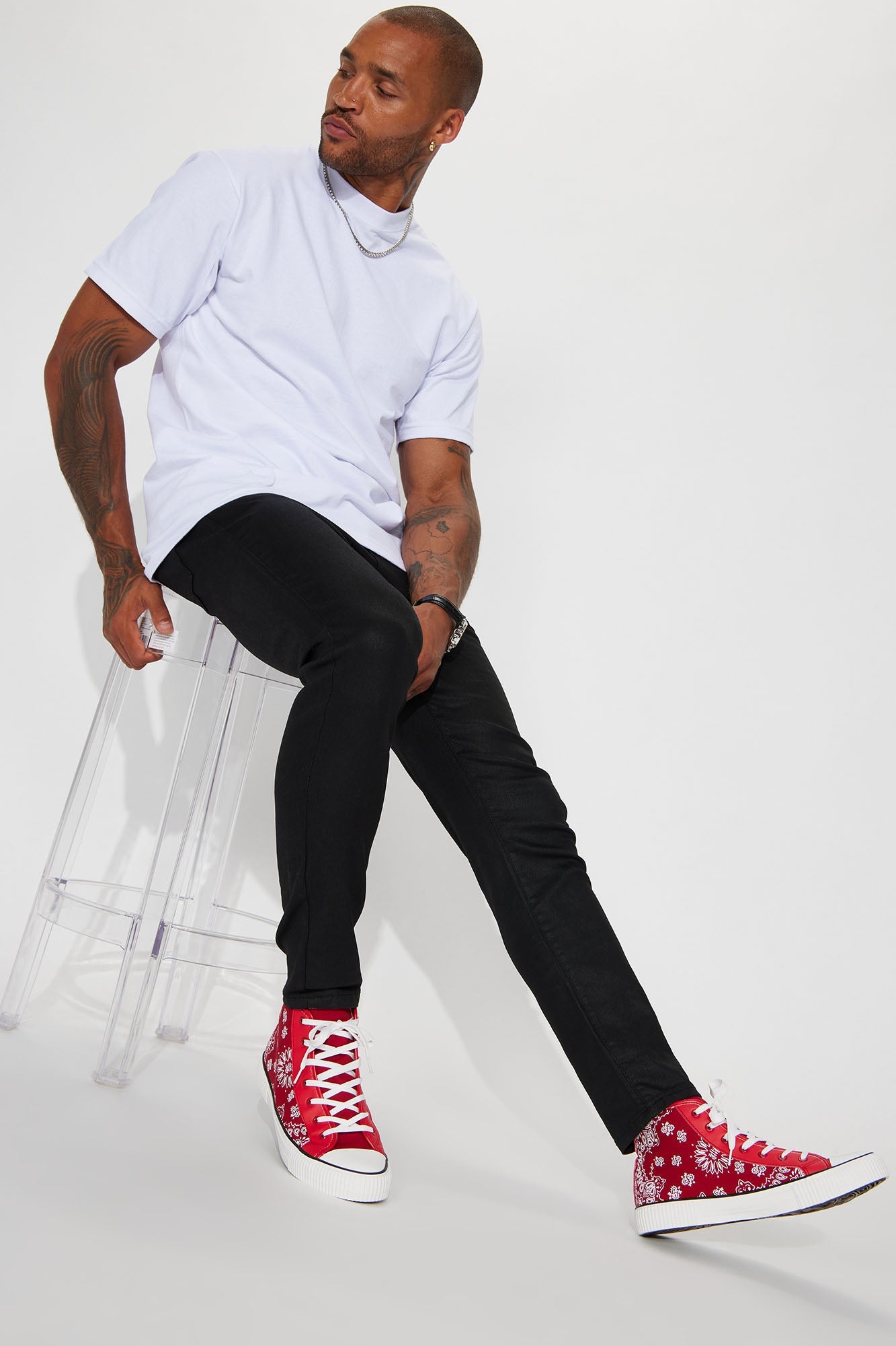 Paisley Over Peace Sneakers - Red