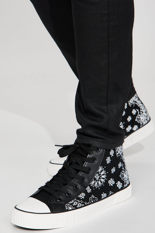 Paisley Over Peace Sneakers - Black