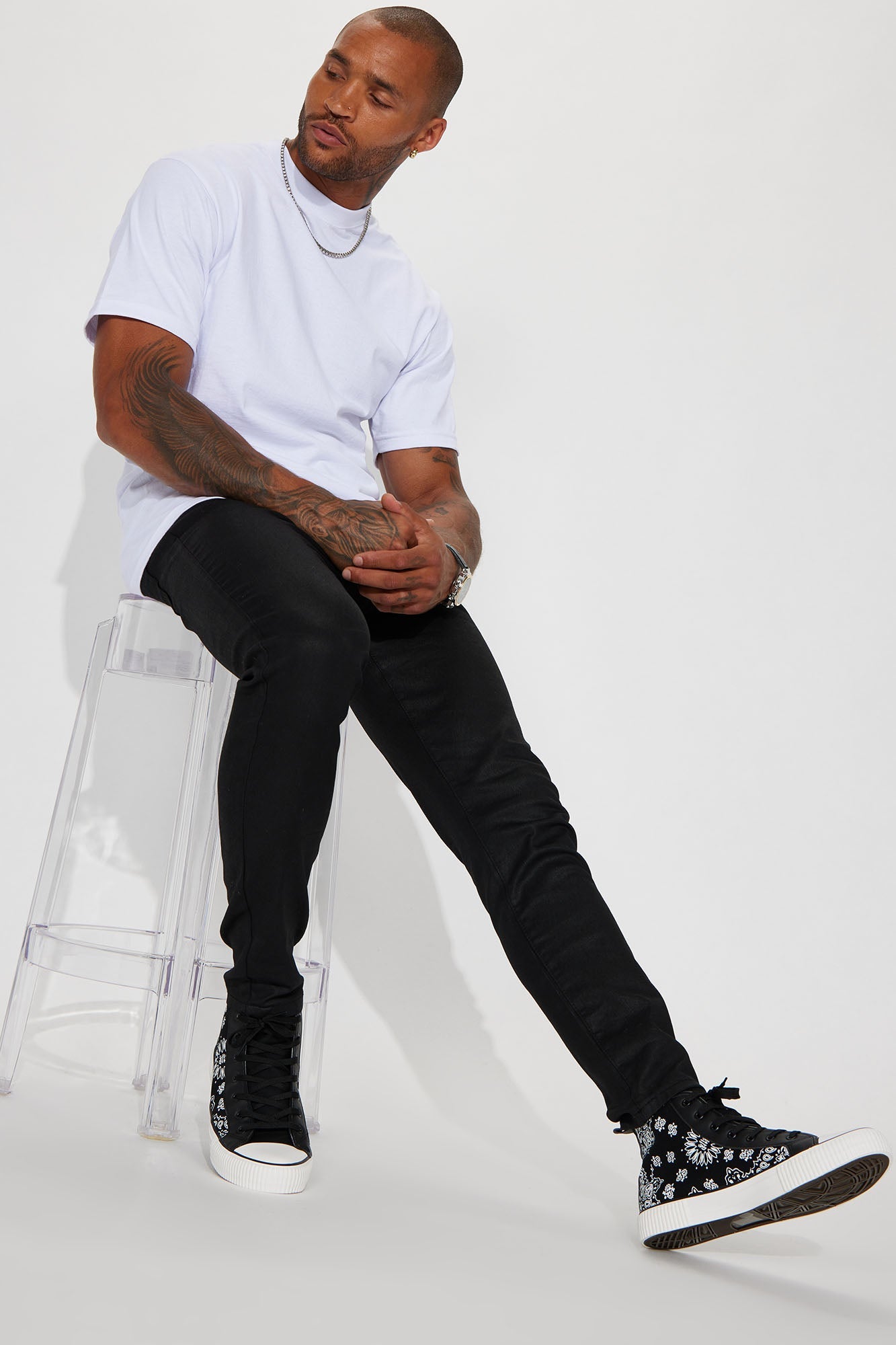 Paisley Over Peace Sneakers - Black