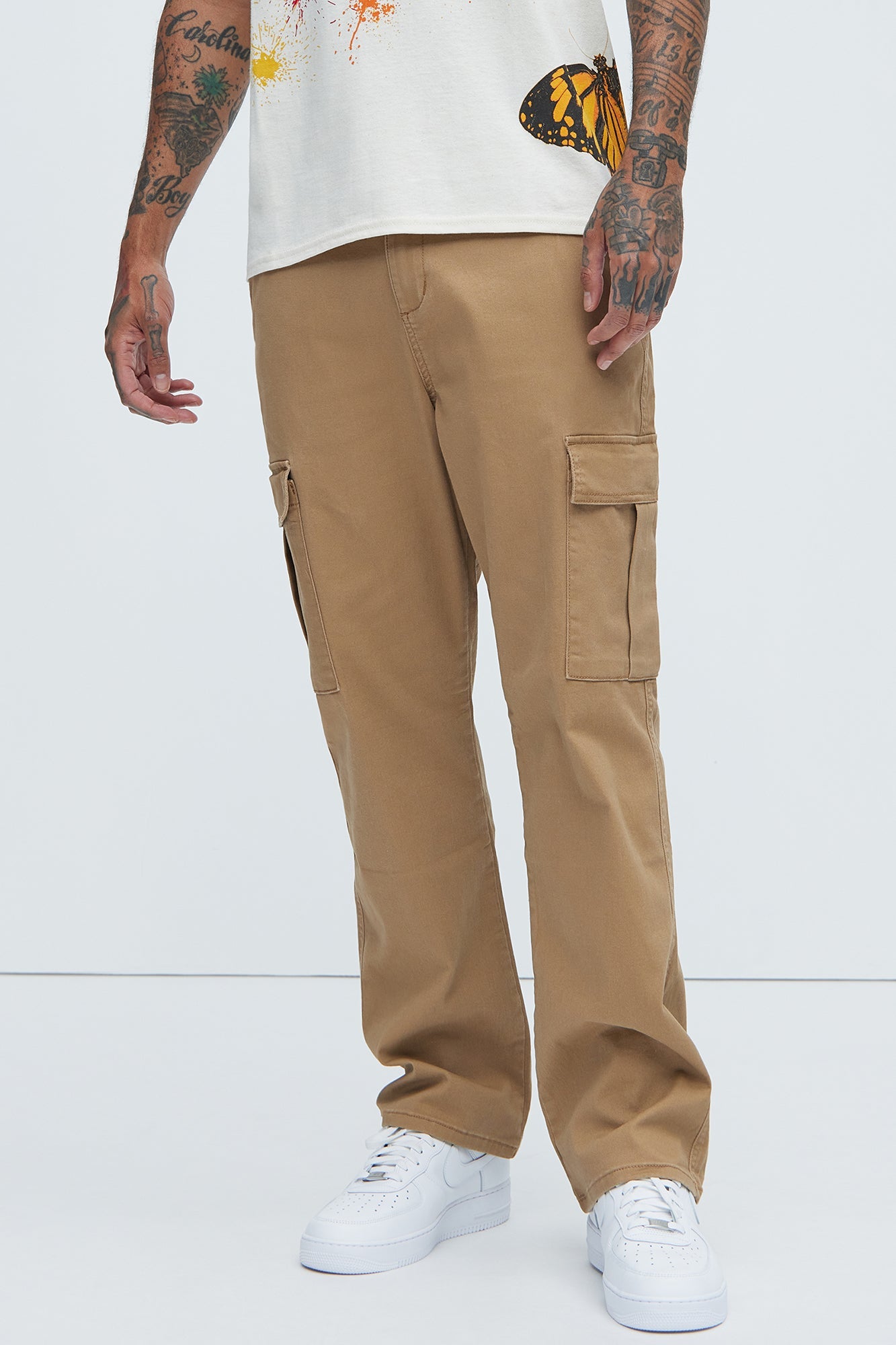 Kyle Straight Cargo Pants - Khaki