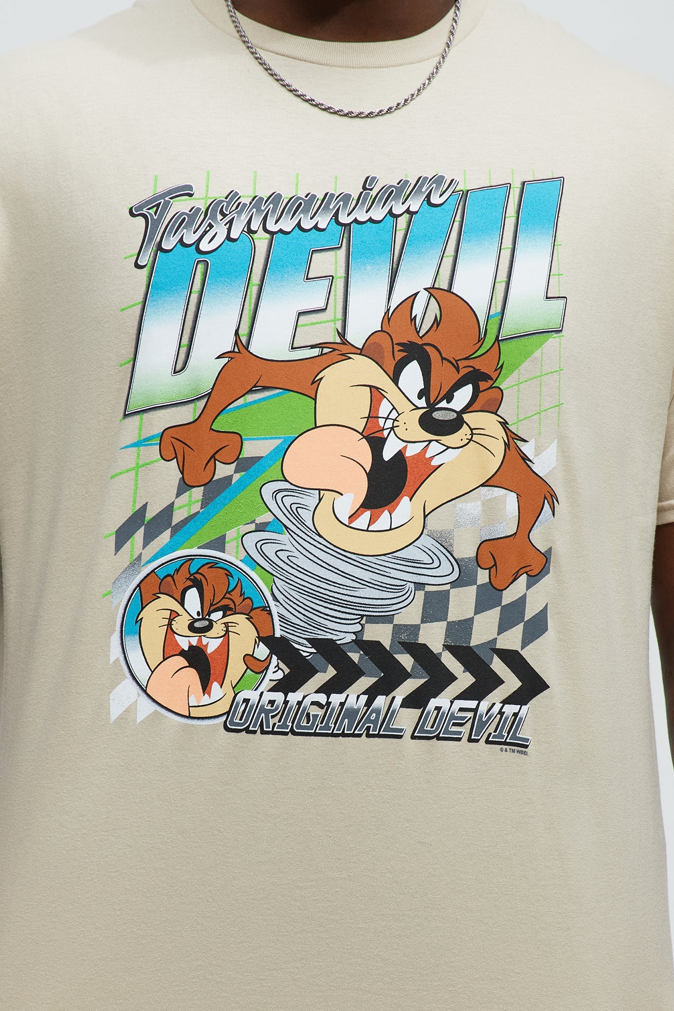 Looney Tunes Tasmanian Devil Racing Short Sleeve Tee - Sand