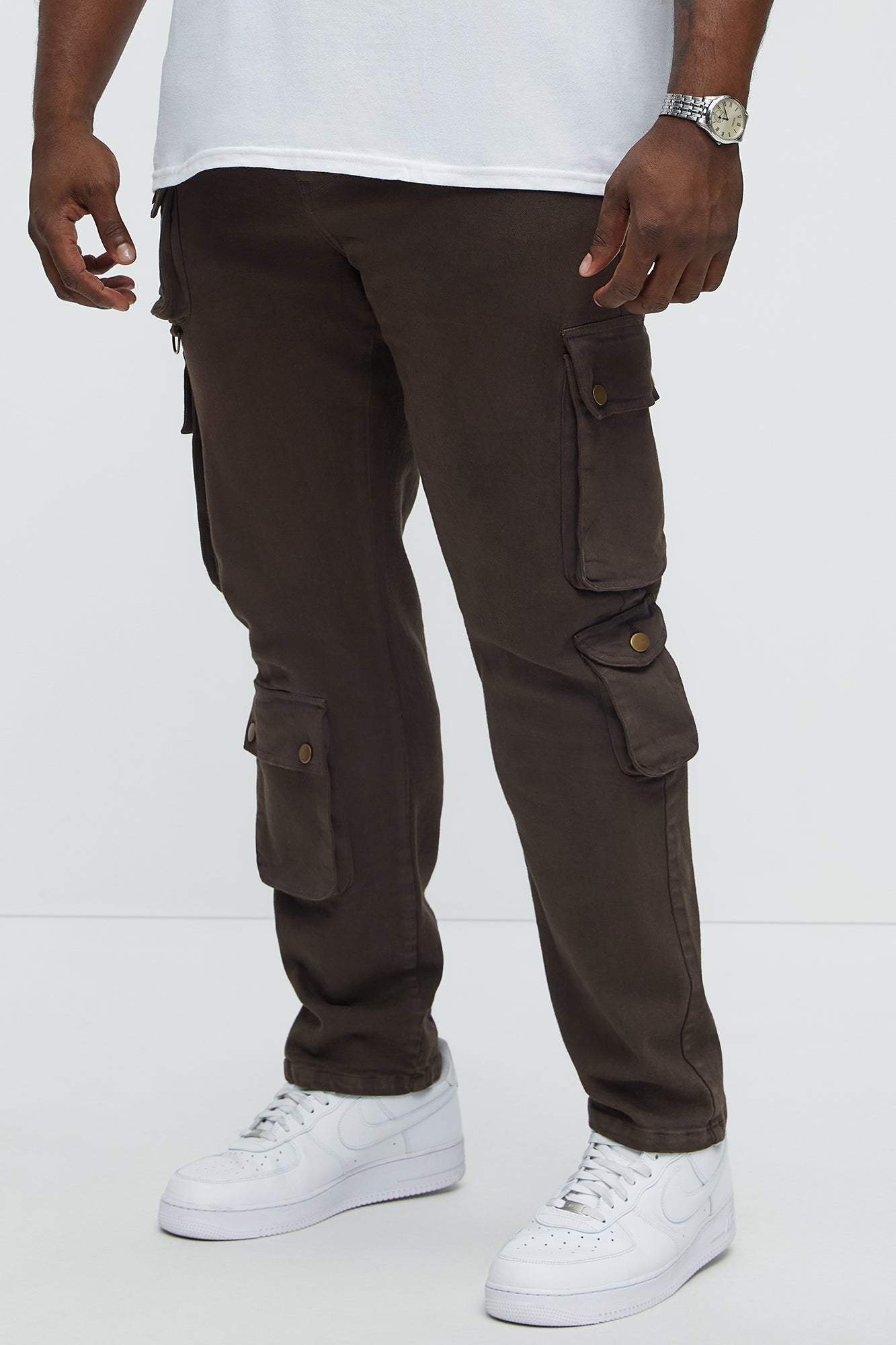 Hate To Say It Utility Cargo Slim Pants - Brown